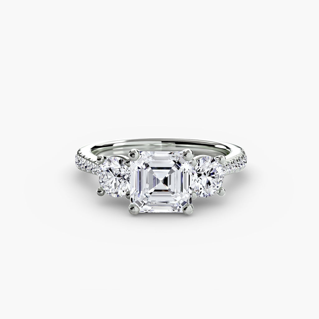 Three-Stone with Pavé Band EclectiCarat