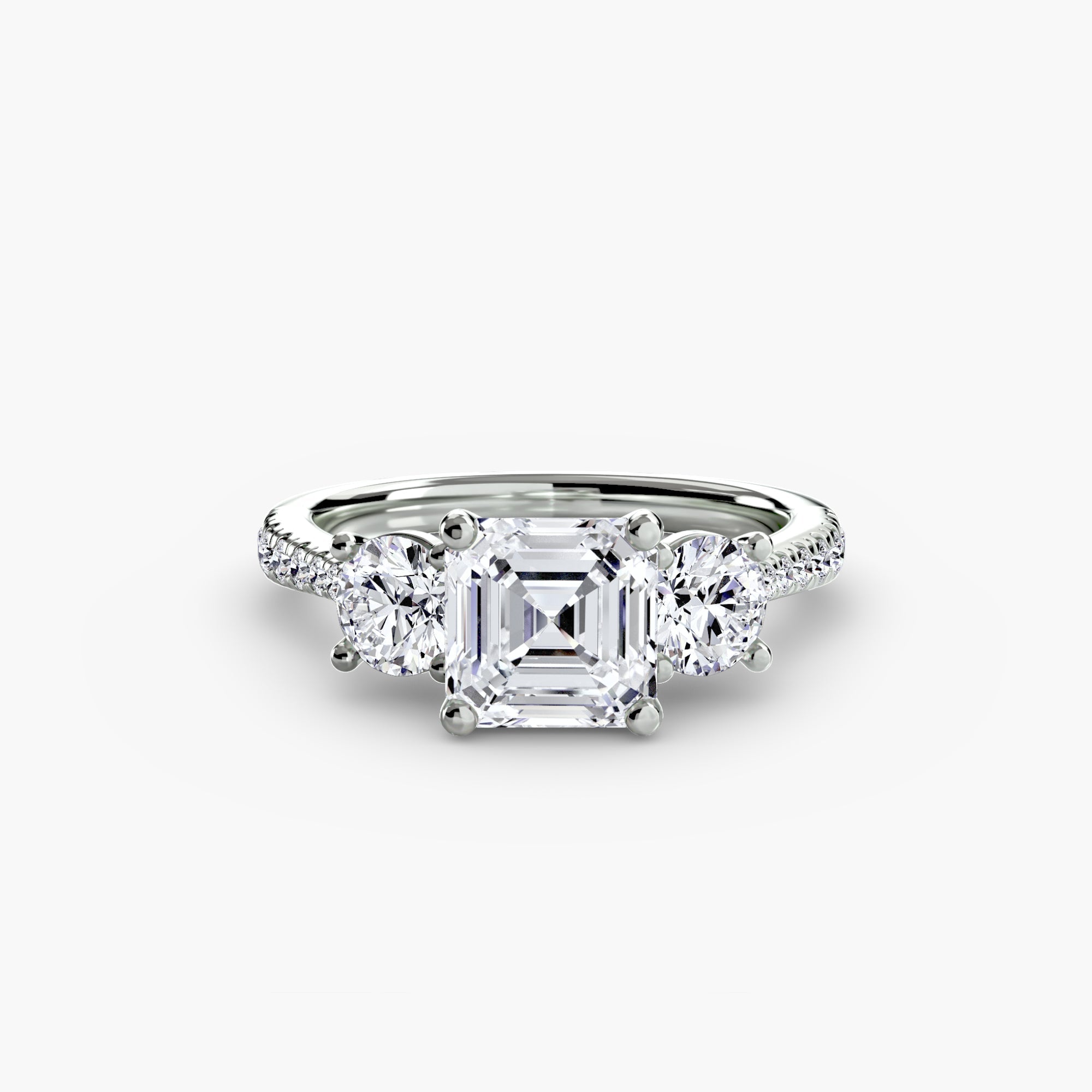 Three-Stone with Pavé Band EclectiCarat