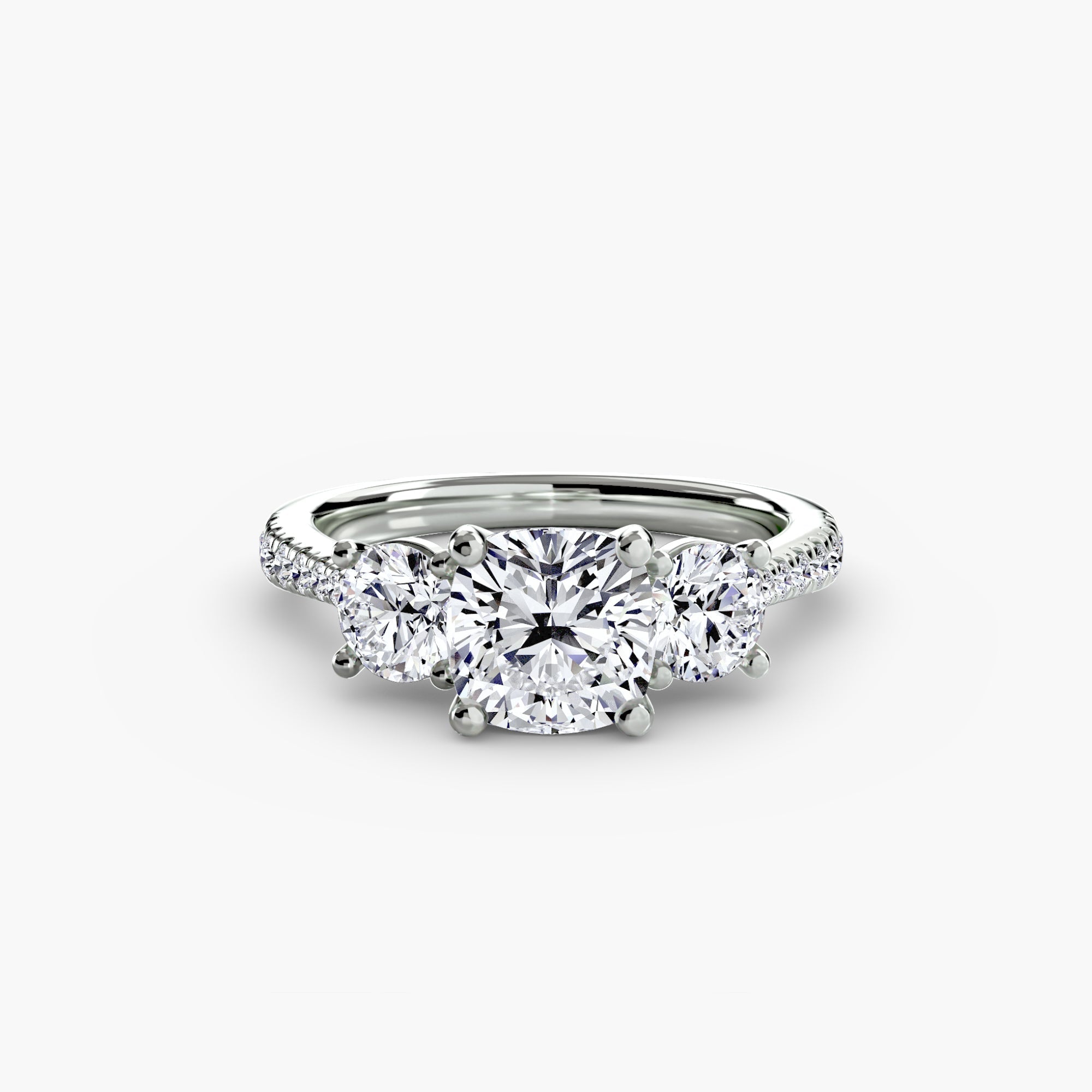 Three-Stone with Pavé Band EclectiCarat