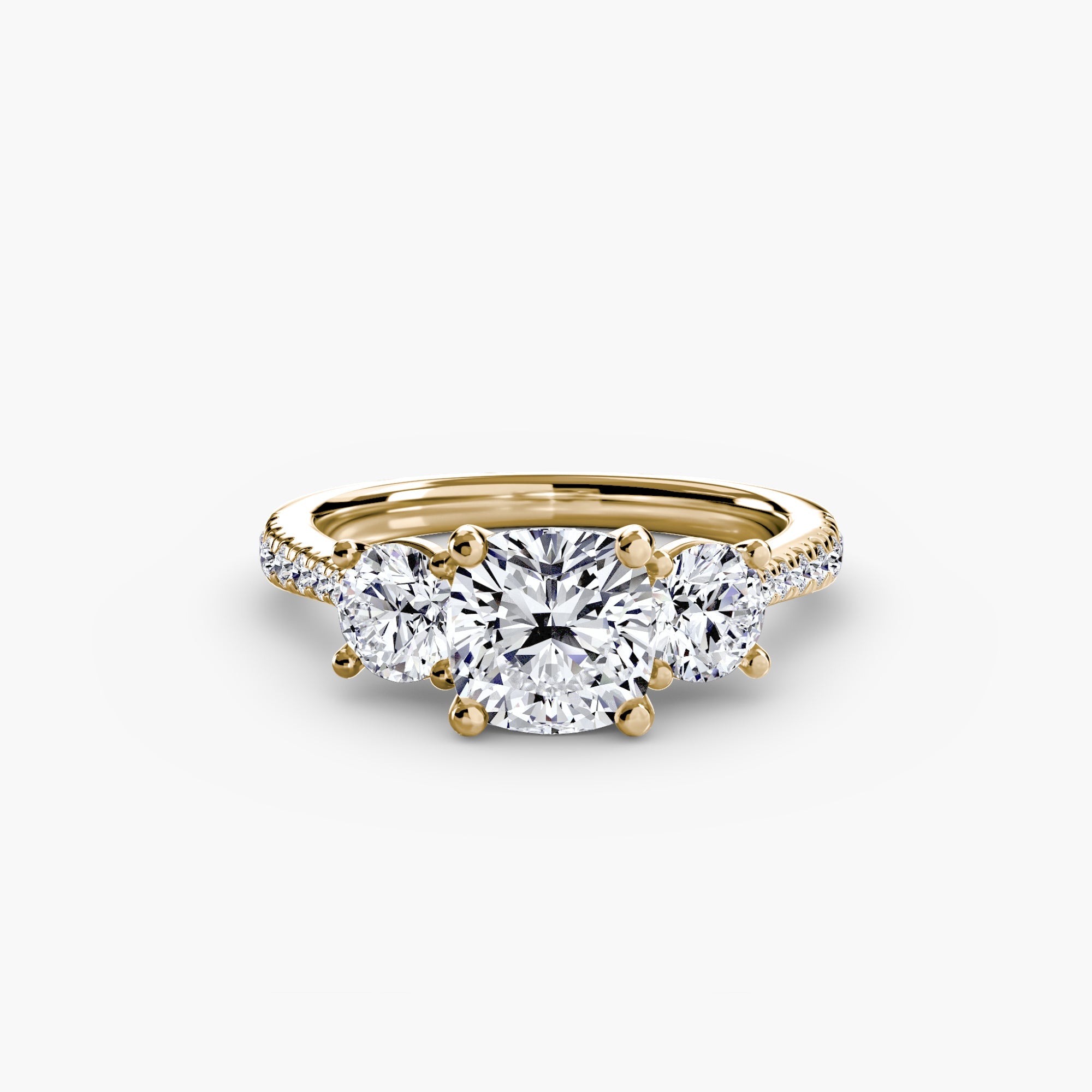 Three-Stone with Pavé Band EclectiCarat