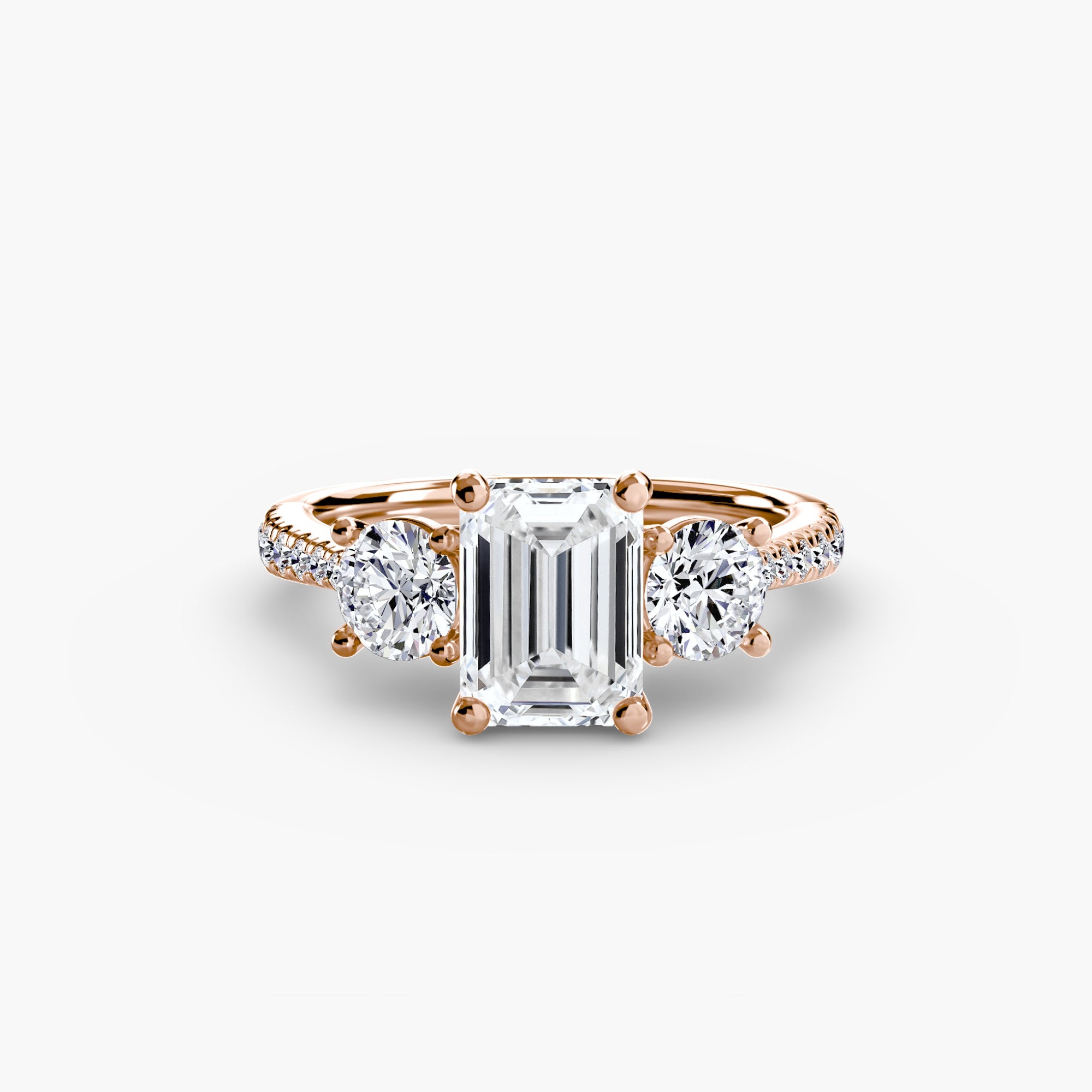 Three-Stone with Pavé Band EclectiCarat
