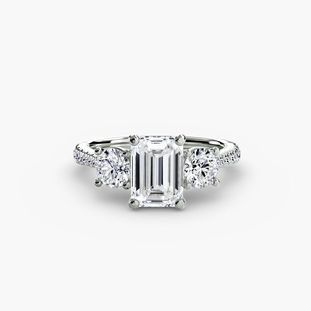 Three-Stone with Pavé Band EclectiCarat