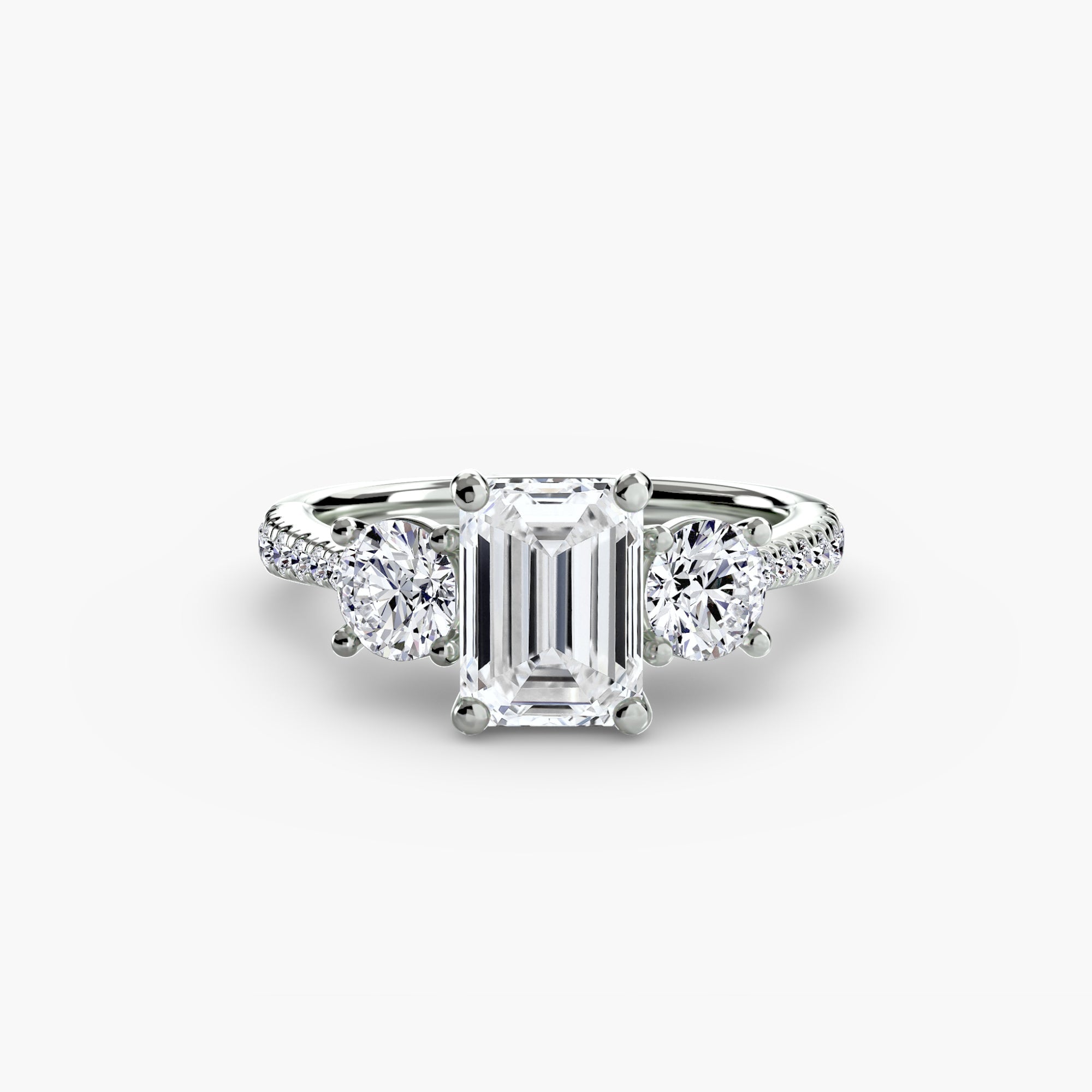 Three-Stone with Pavé Band EclectiCarat