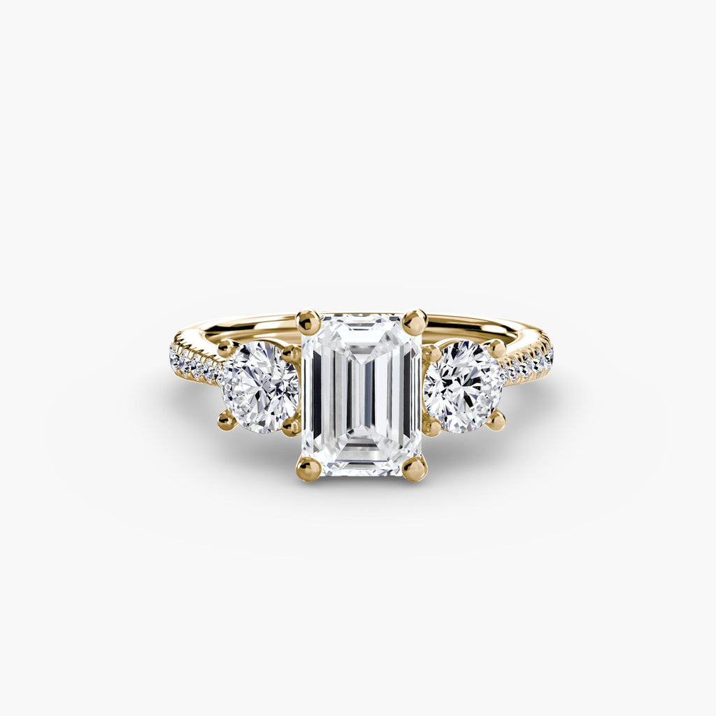 Three-Stone with Pavé Band EclectiCarat