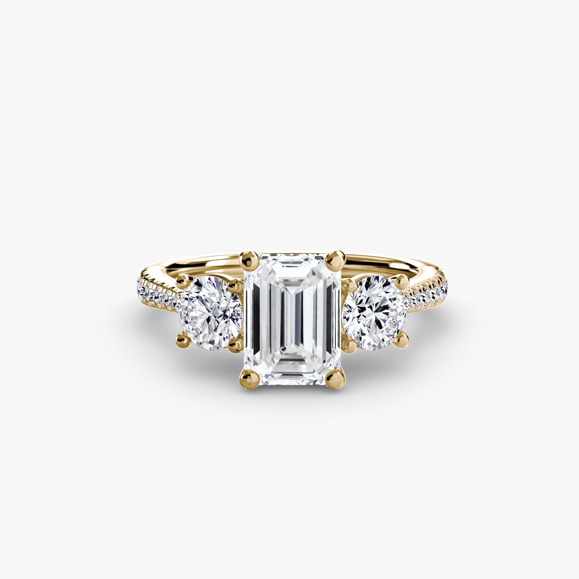Three-Stone with Pavé Band EclectiCarat