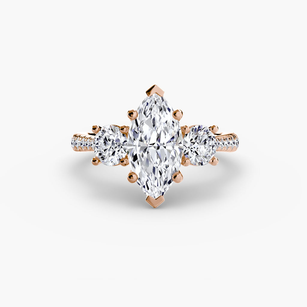 Three-Stone with Pavé Band EclectiCarat