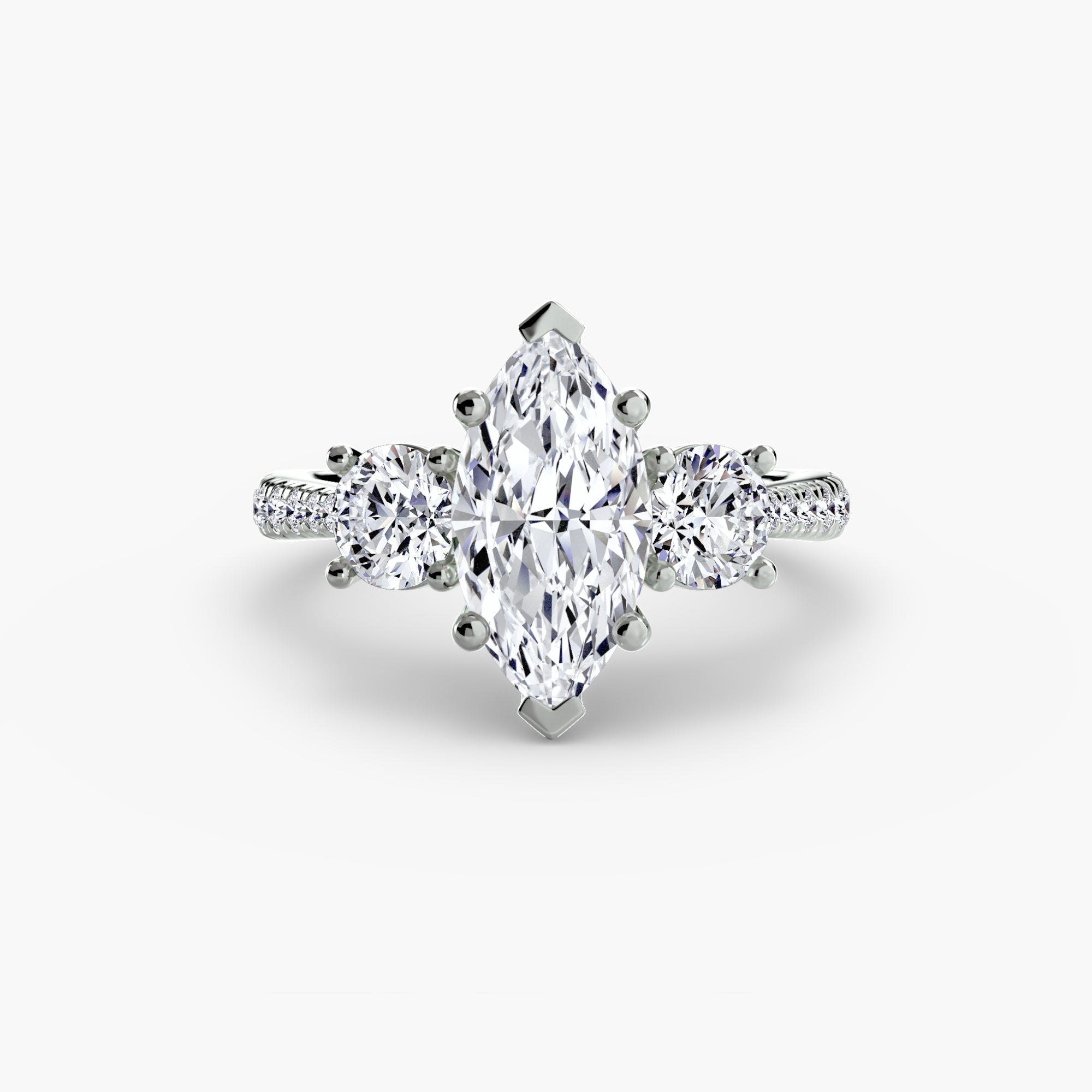 Three-Stone with Pavé Band EclectiCarat