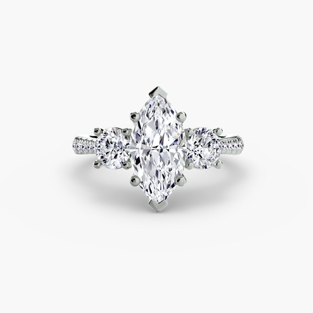 Three-Stone with Pavé Band EclectiCarat