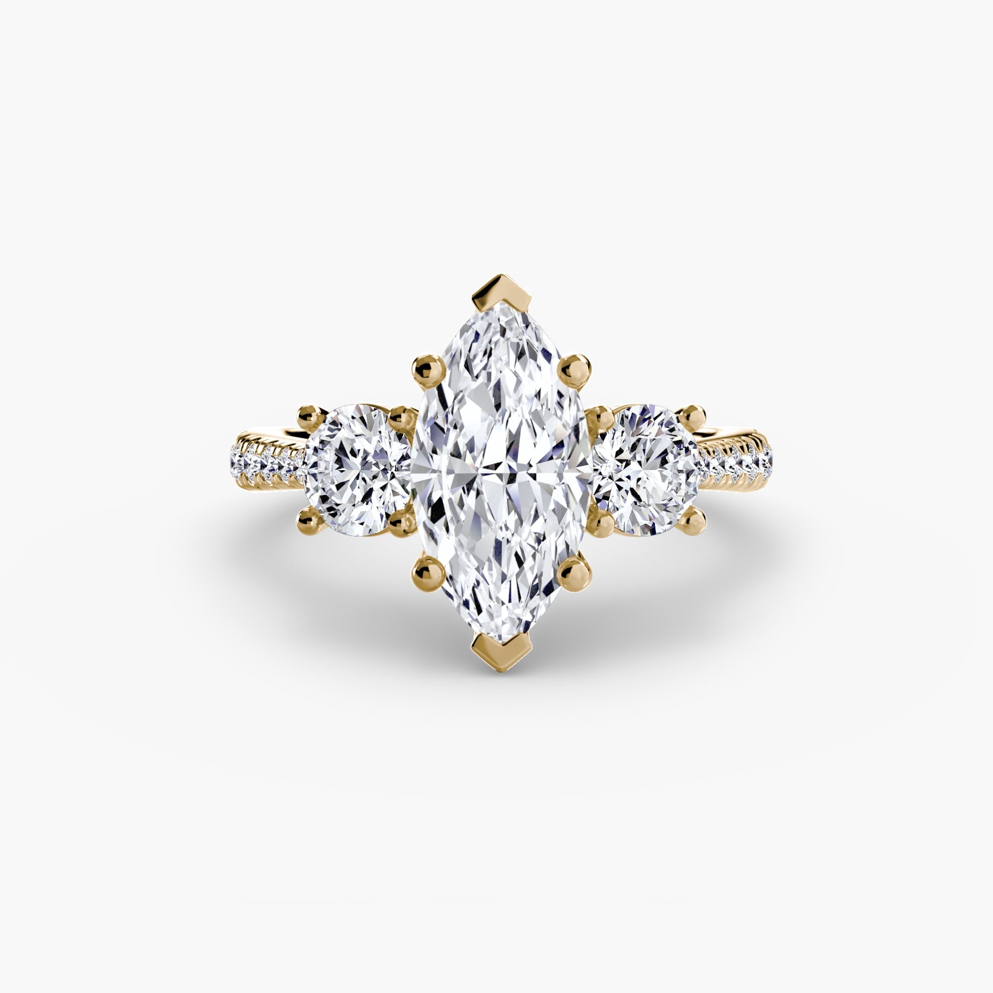 Three-Stone with Pavé Band EclectiCarat