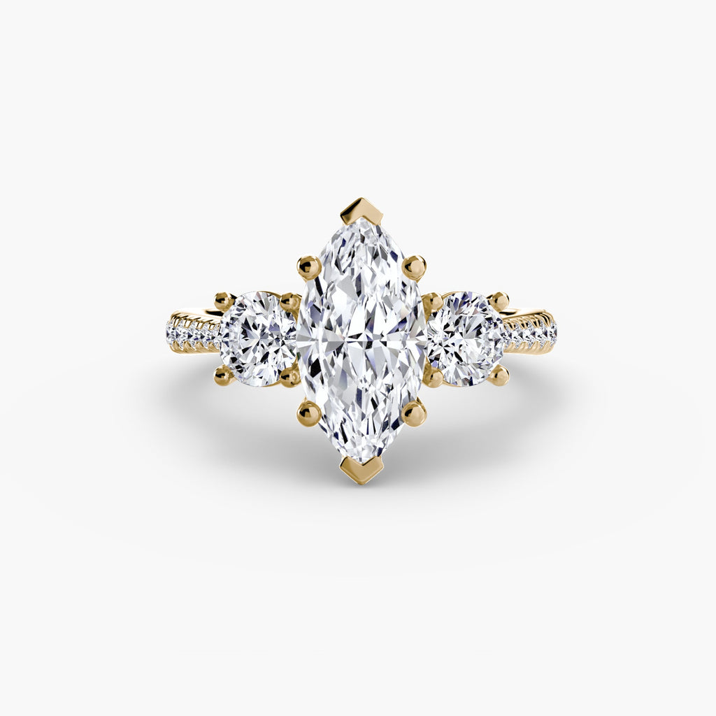 Three-Stone with Pavé Band EclectiCarat