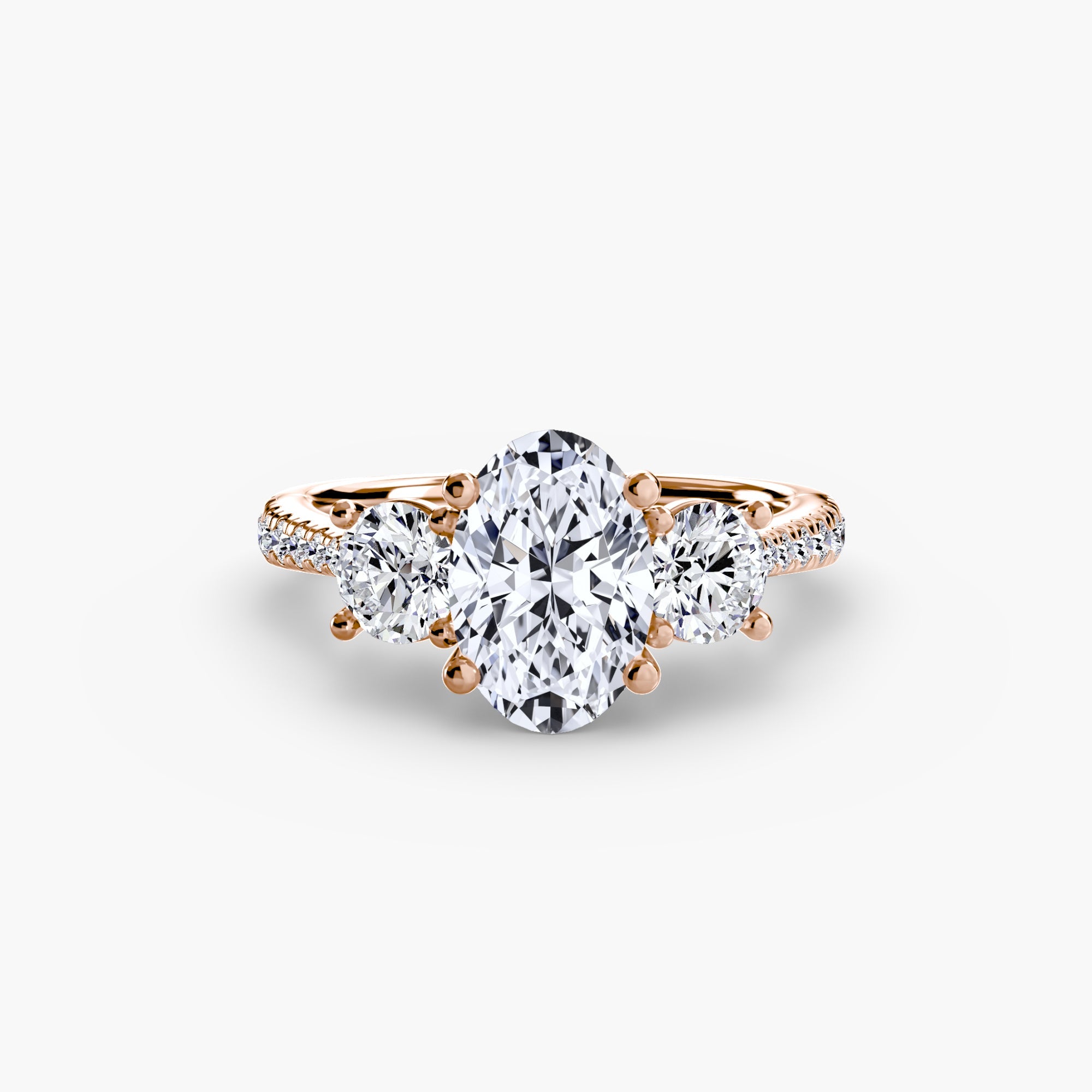 Three-Stone with Pavé Band EclectiCarat