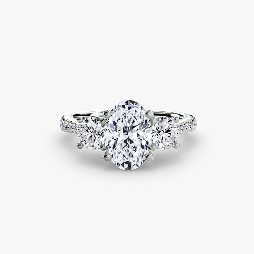 Three-Stone with Pavé Band EclectiCarat
