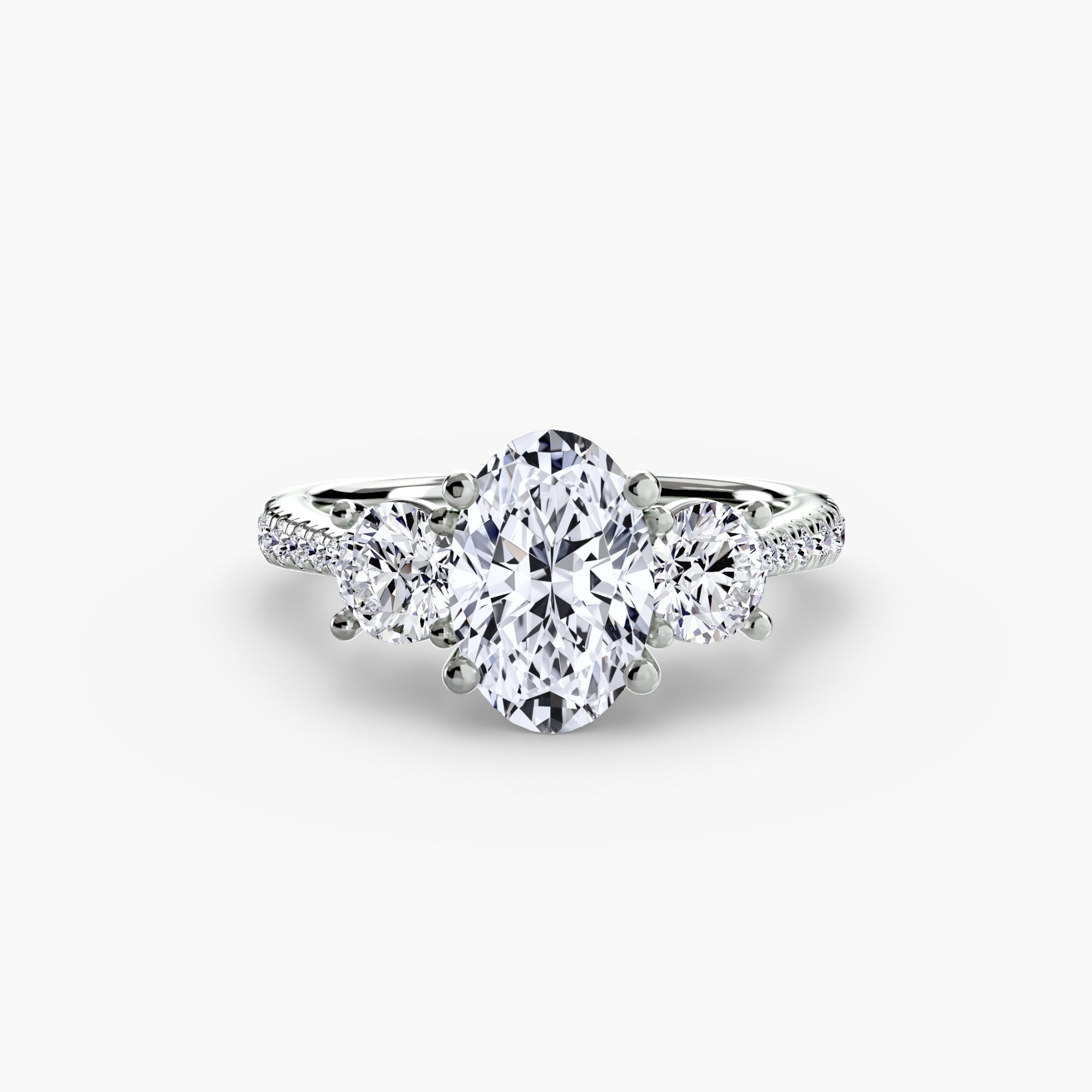 Three-Stone with Pavé Band EclectiCarat