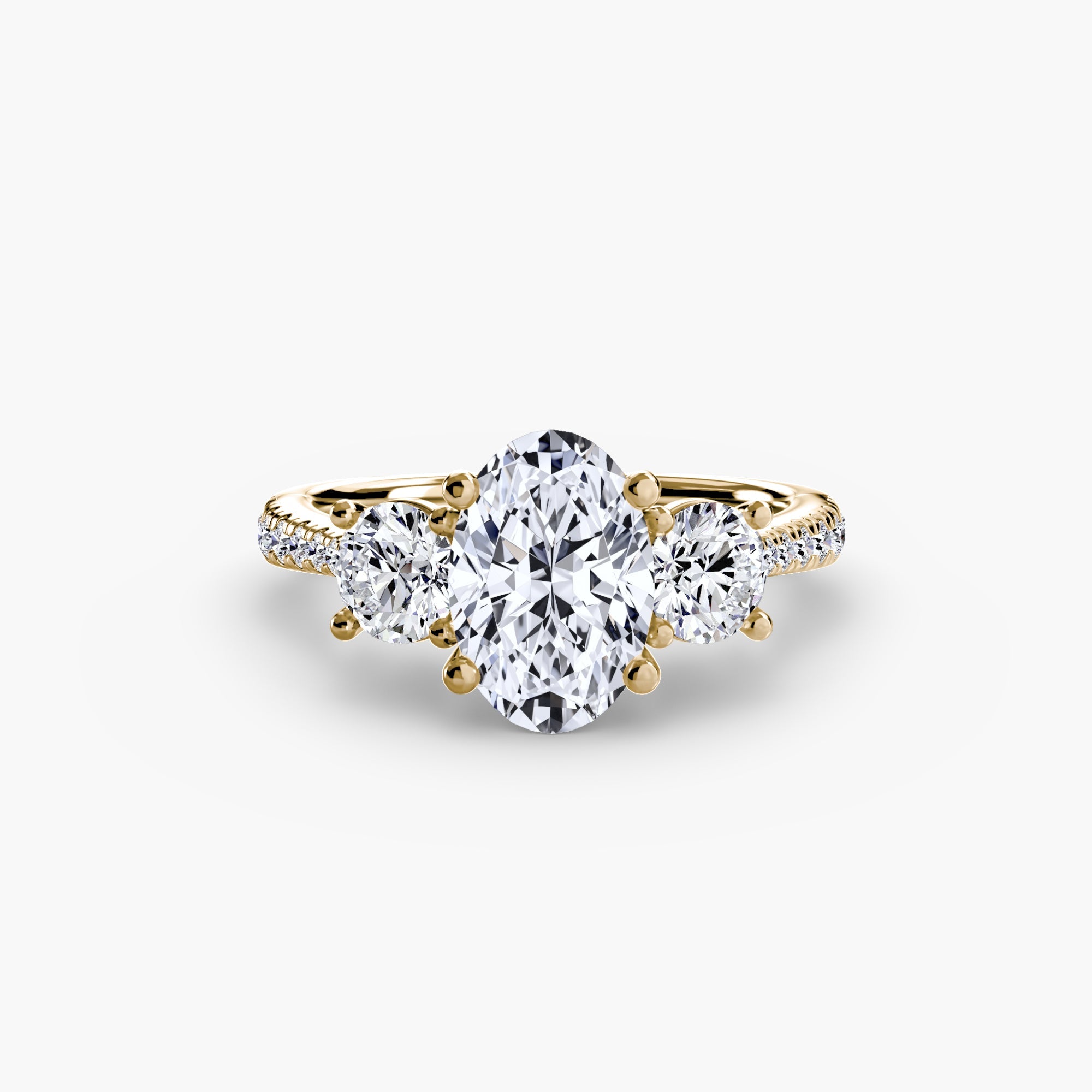 Three-Stone with Pavé Band EclectiCarat