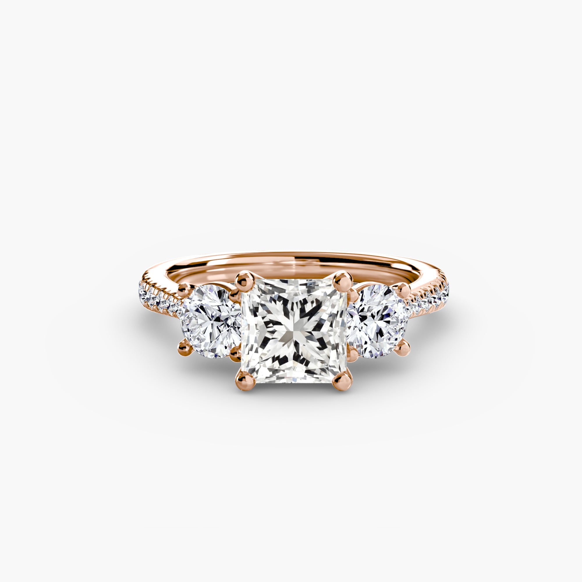 Three-Stone with Pavé Band EclectiCarat