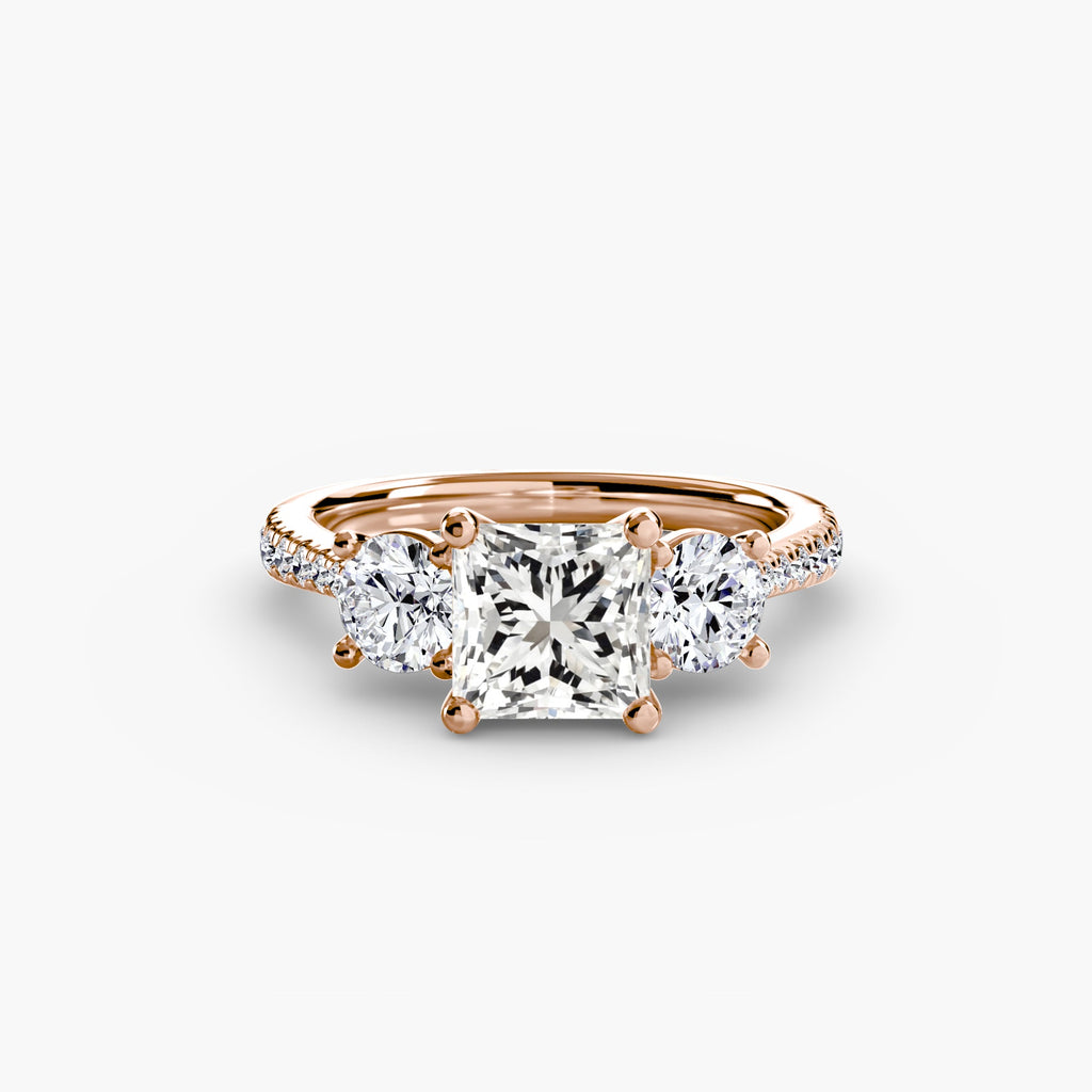 Three-Stone with Pavé Band EclectiCarat