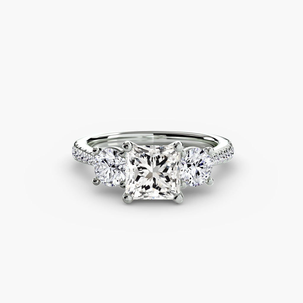 Three-Stone with Pavé Band EclectiCarat