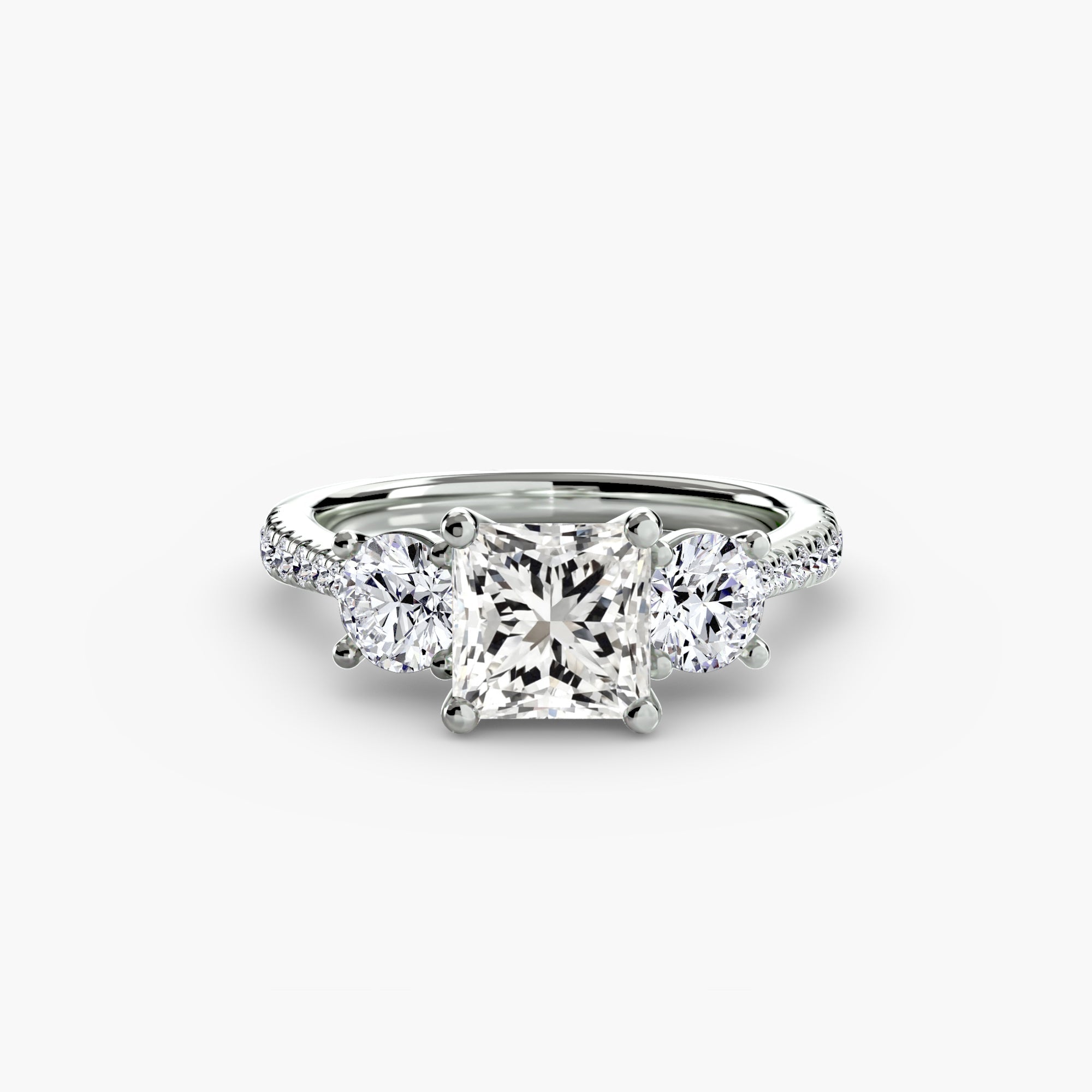 Three-Stone with Pavé Band EclectiCarat