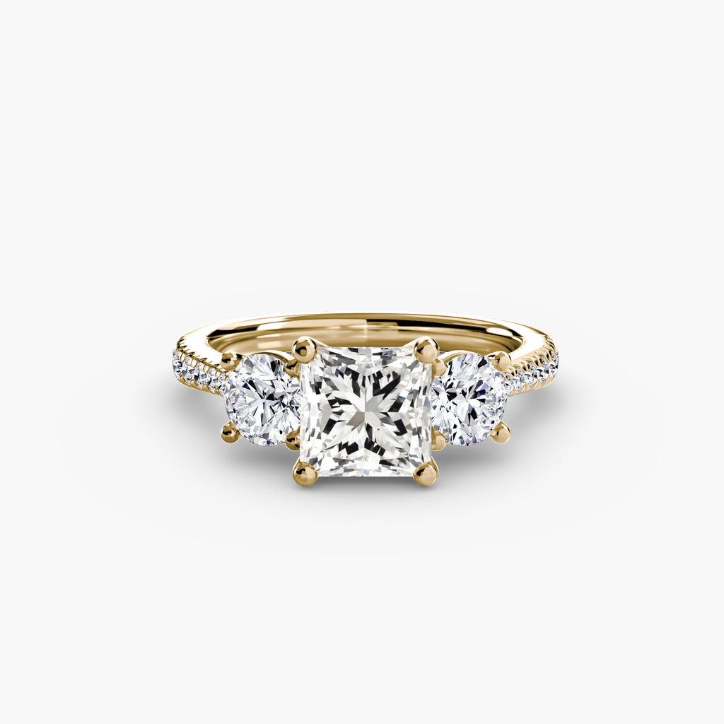 Three-Stone with Pavé Band EclectiCarat