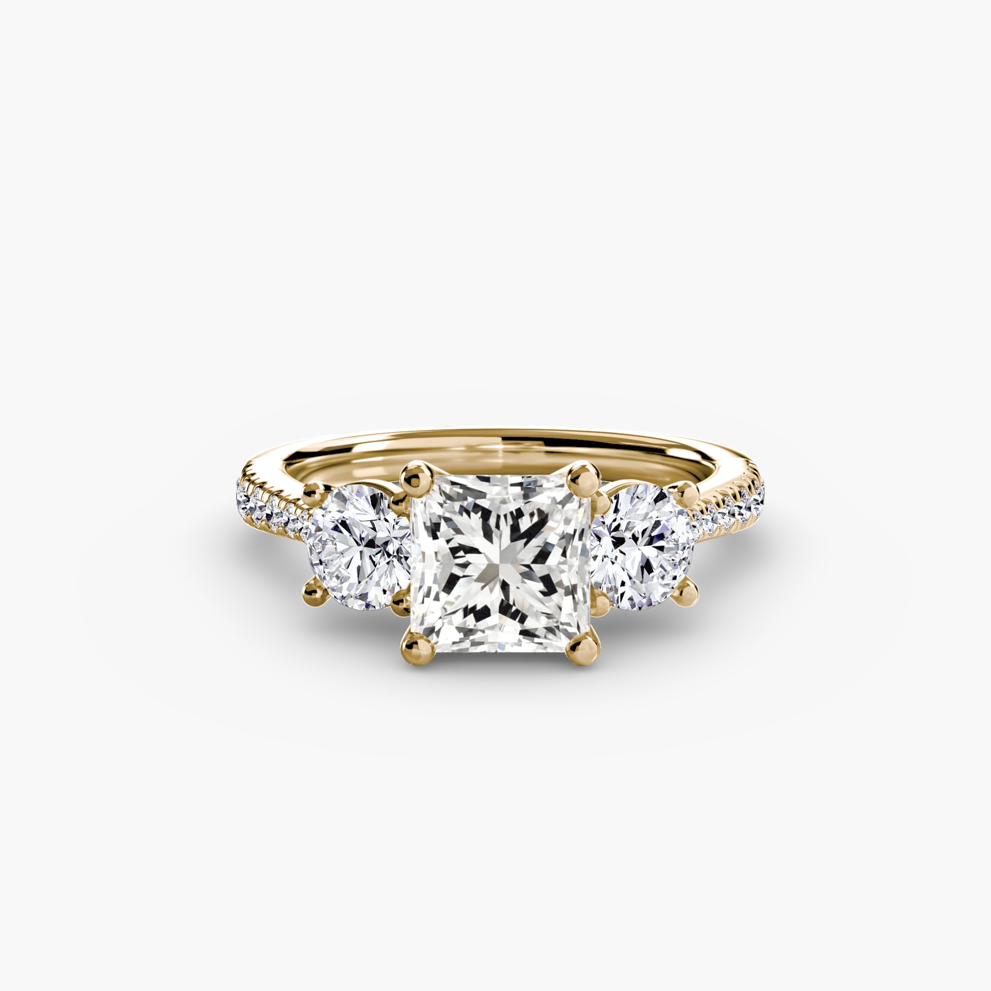 Three-Stone with Pavé Band EclectiCarat