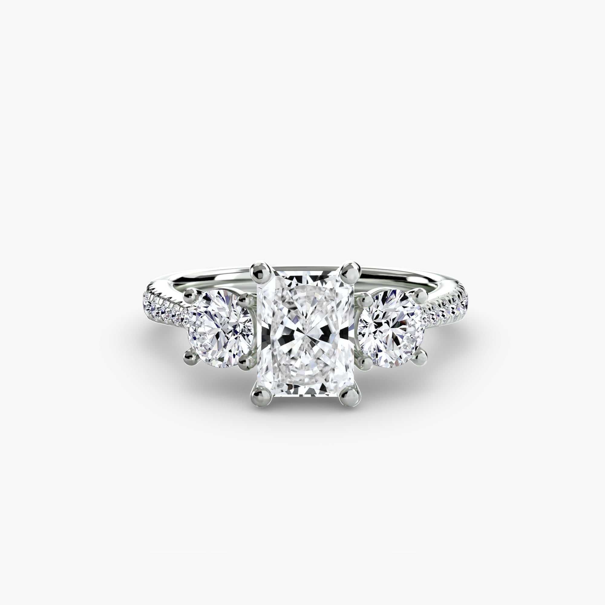 Three-Stone with Pavé Band EclectiCarat