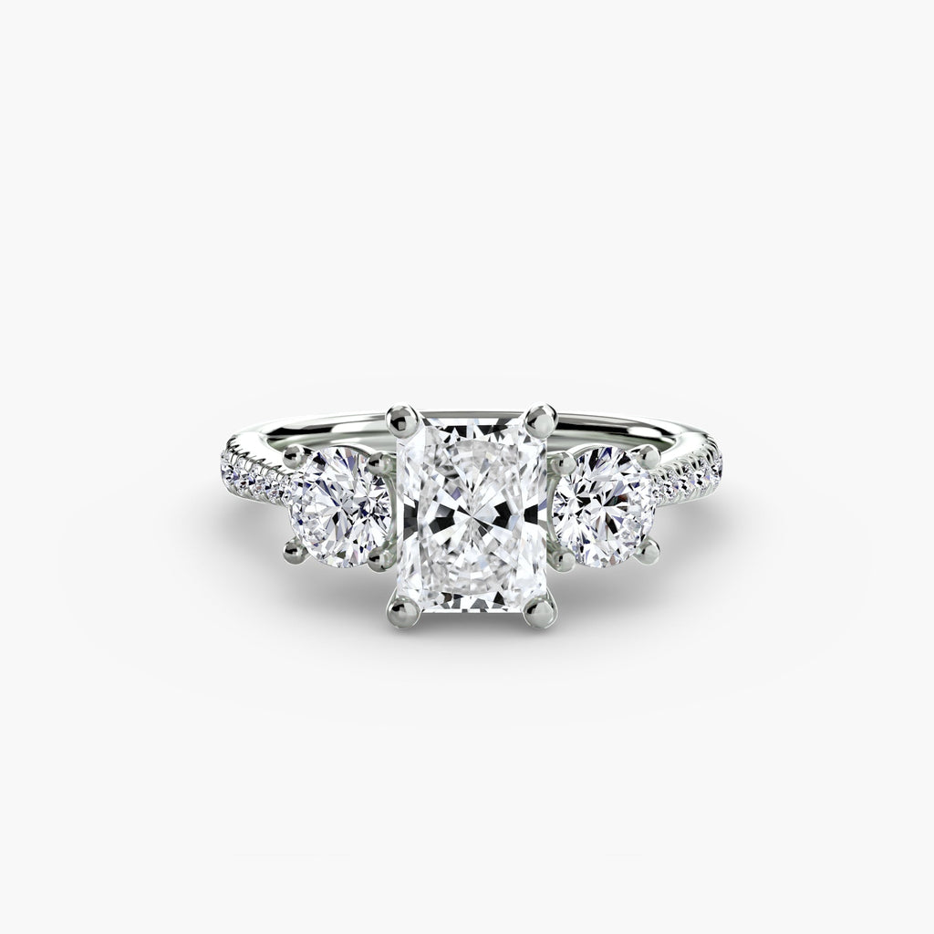 Three-Stone with Pavé Band EclectiCarat