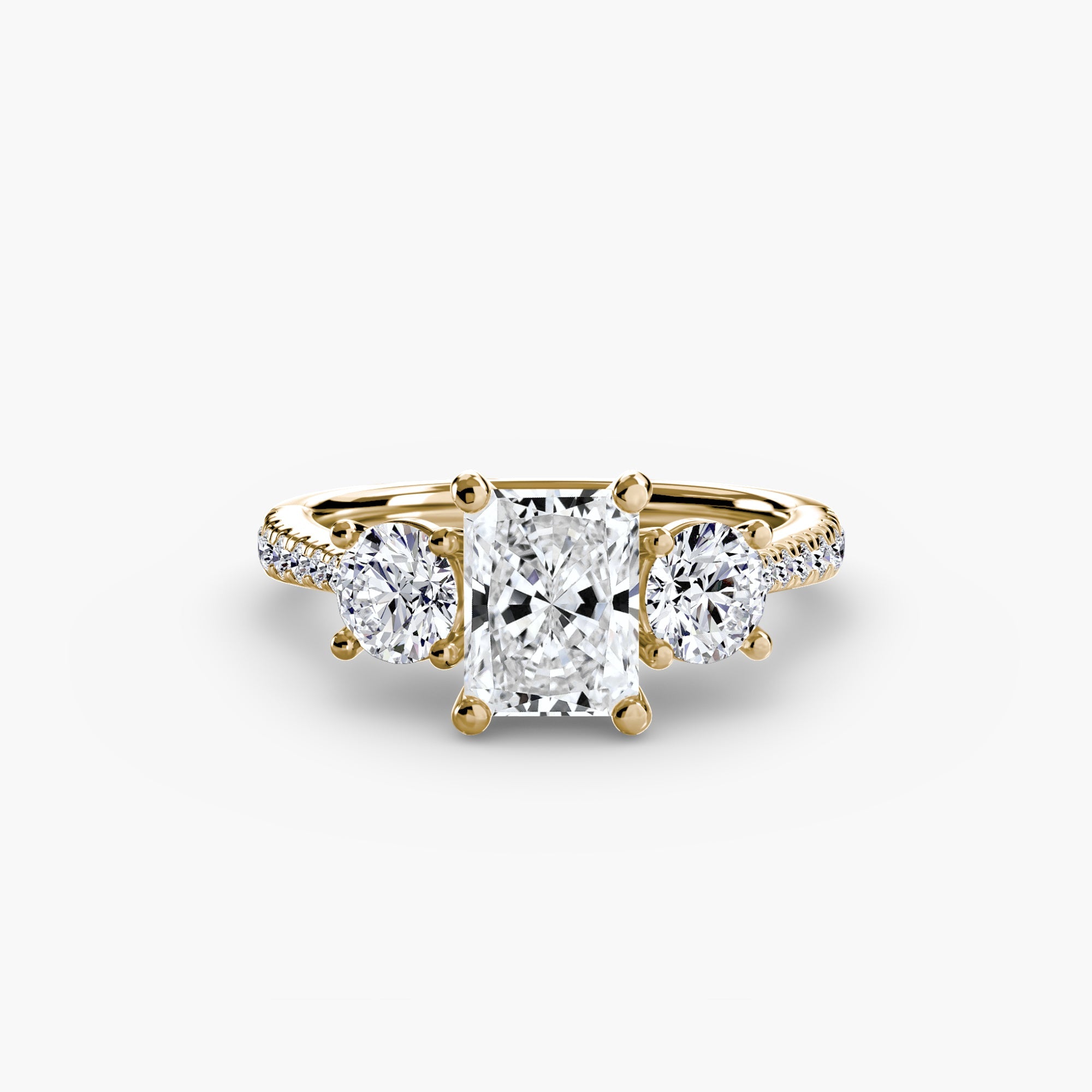 Three-Stone with Pavé Band EclectiCarat