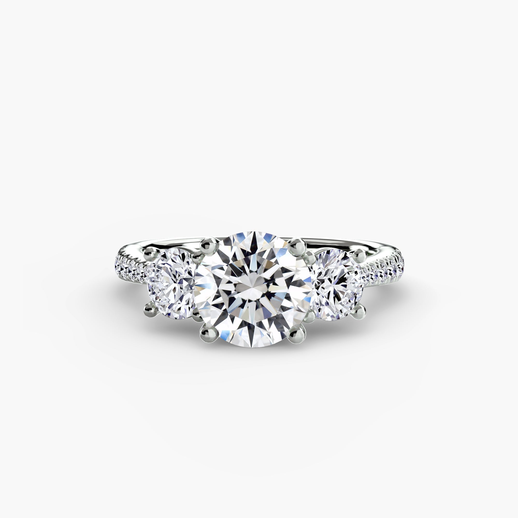 Three-Stone with Pavé Band EclectiCarat