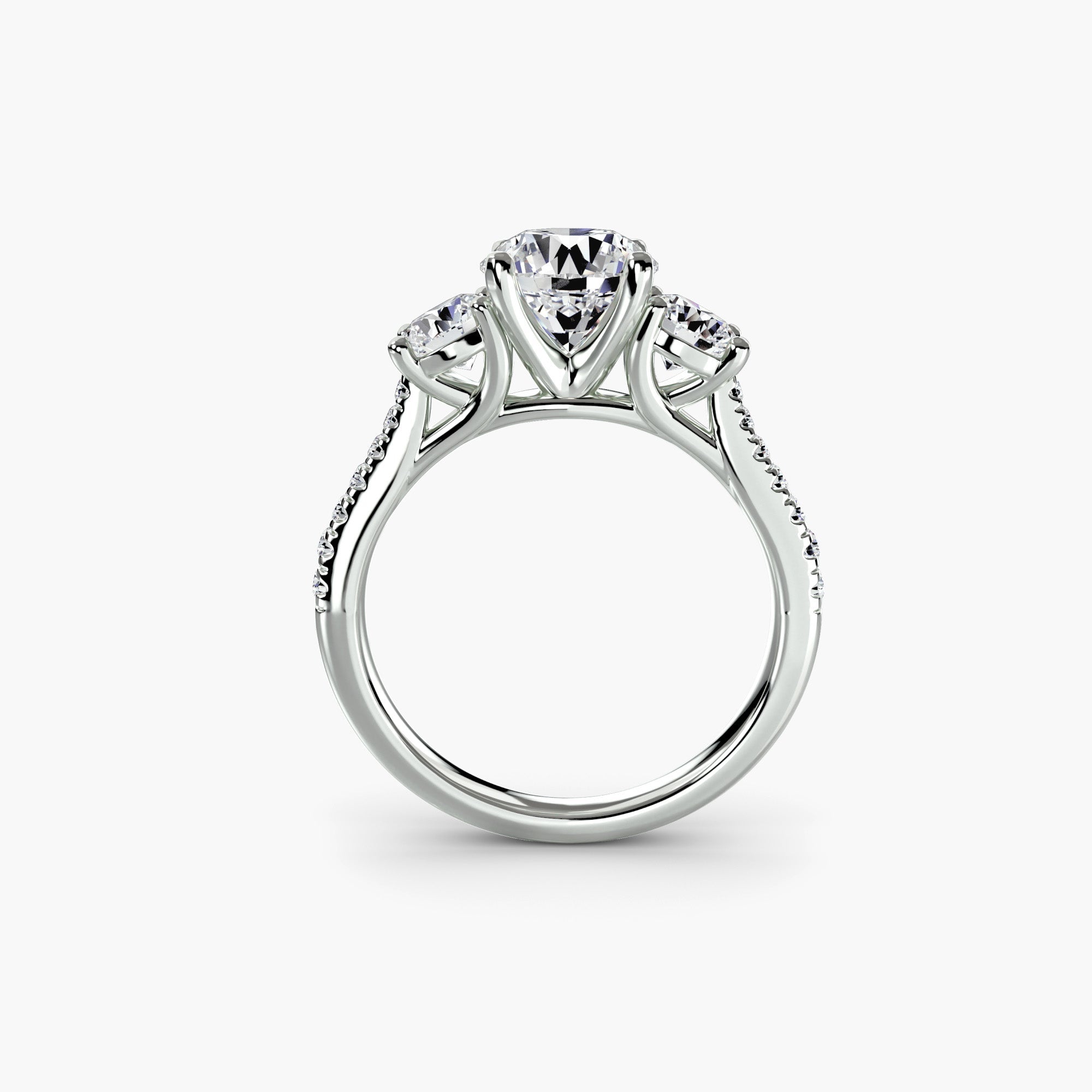 Three-Stone with Pavé Band EclectiCarat