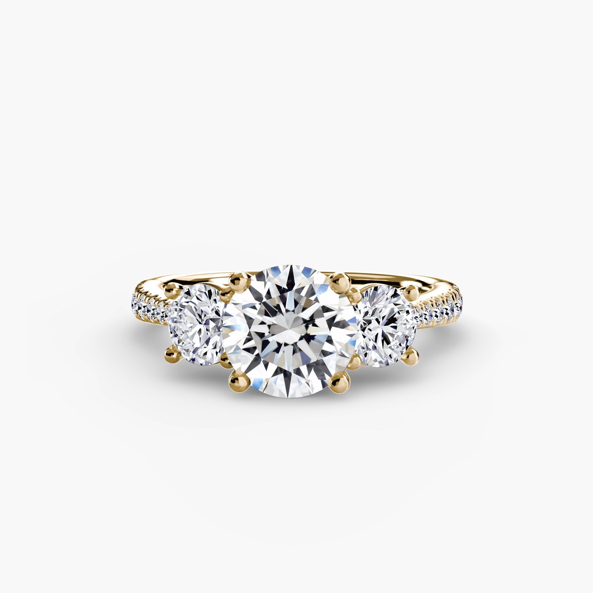 Three-Stone with Pavé Band EclectiCarat