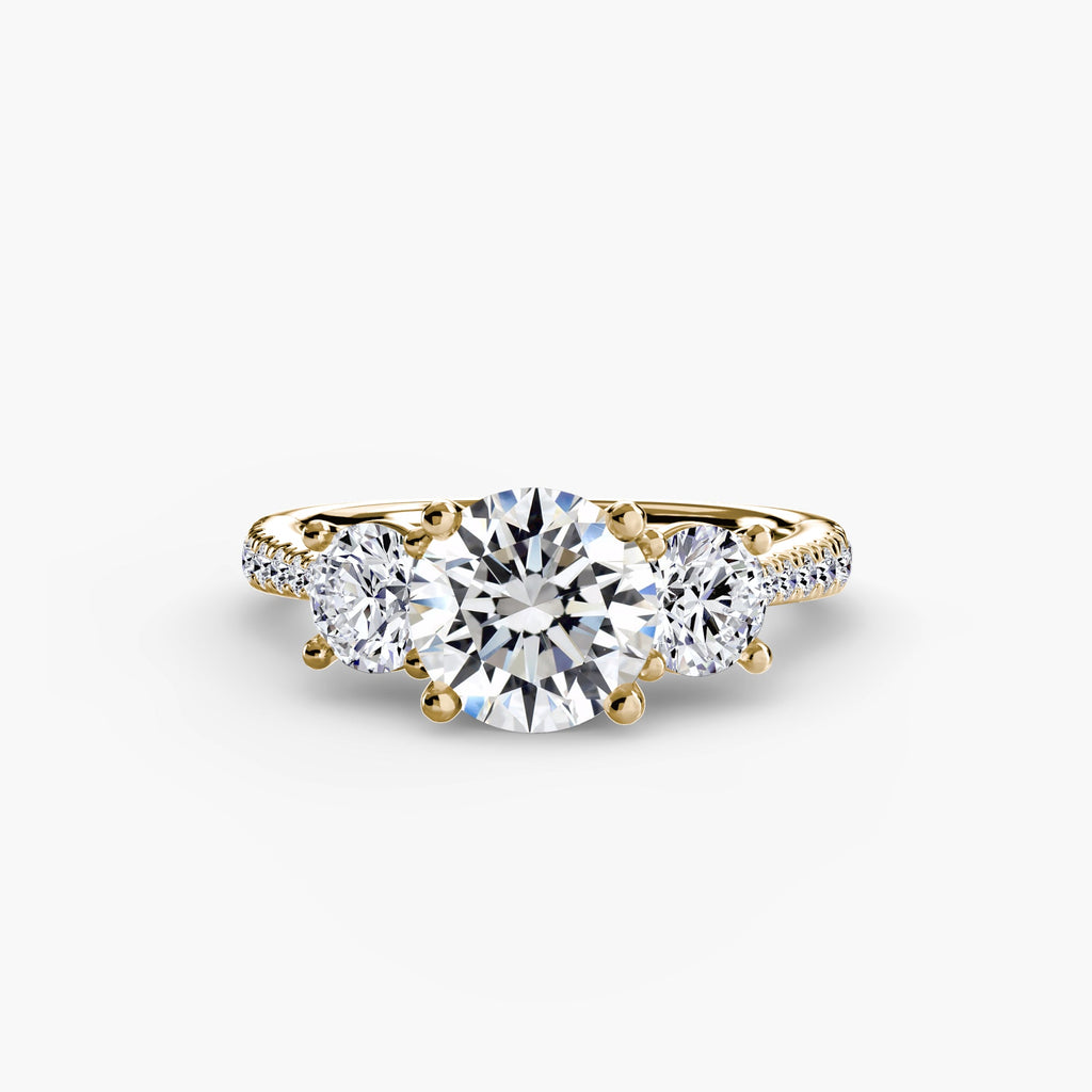 Three-Stone with Pavé Band EclectiCarat