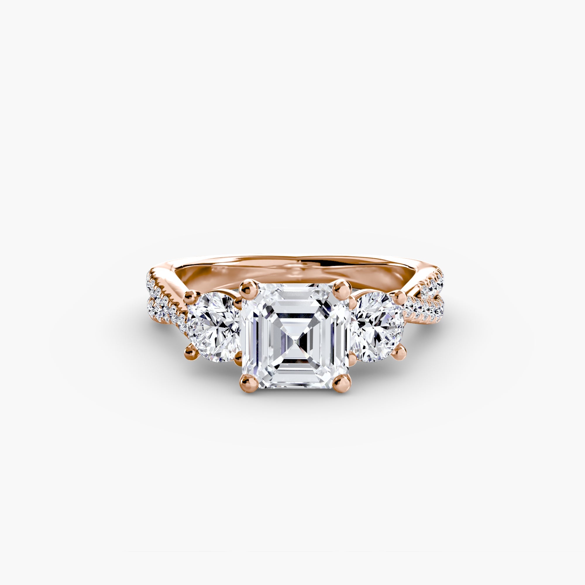 Three-Stone with Pavé Band 2 EclectiCarat