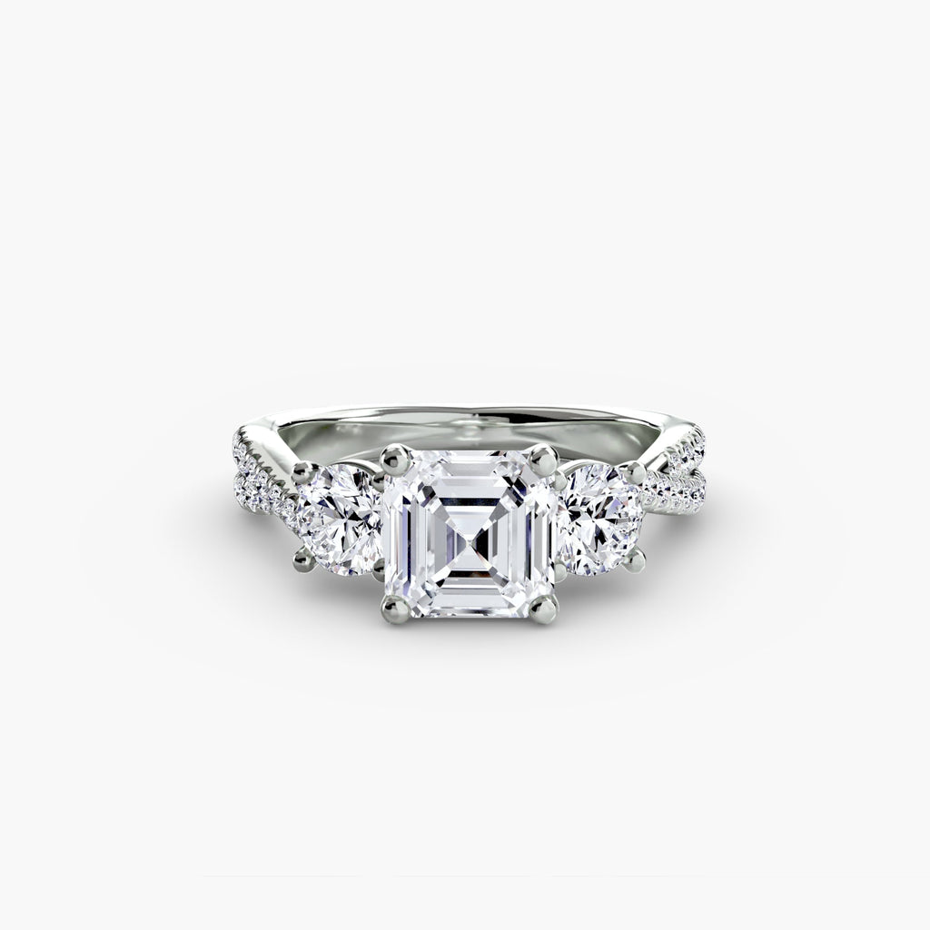 Three-Stone with Pavé Band 2 EclectiCarat