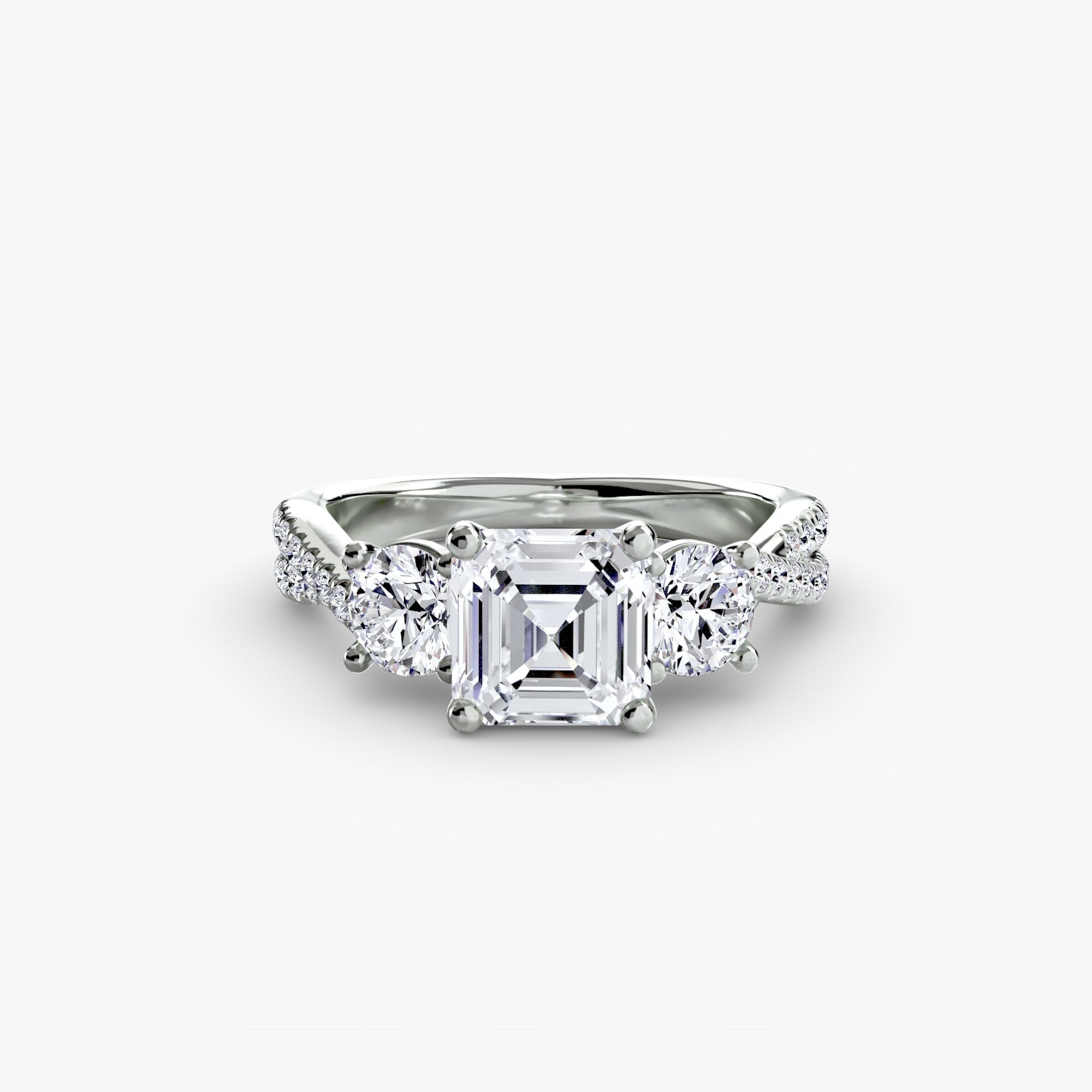 Three-Stone with Pavé Band 2 EclectiCarat