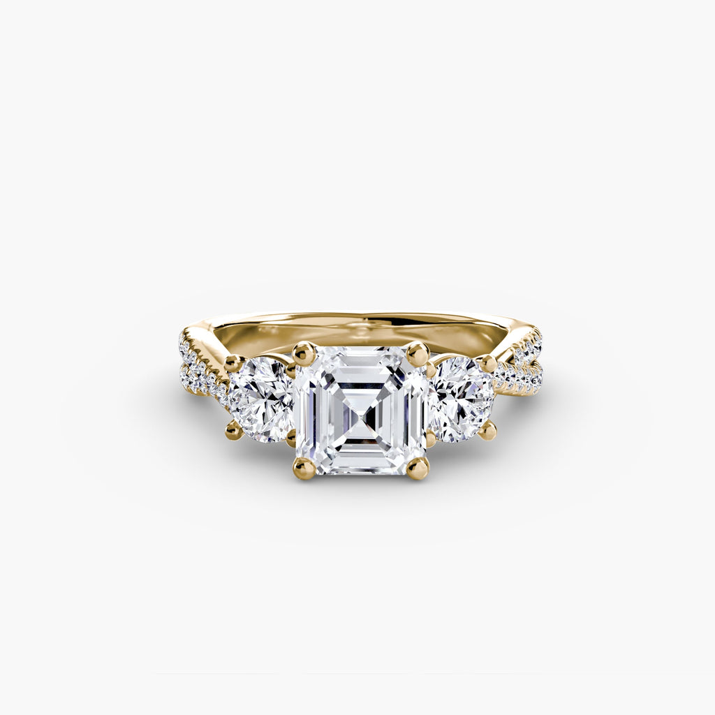 Three-Stone with Pavé Band 2 EclectiCarat