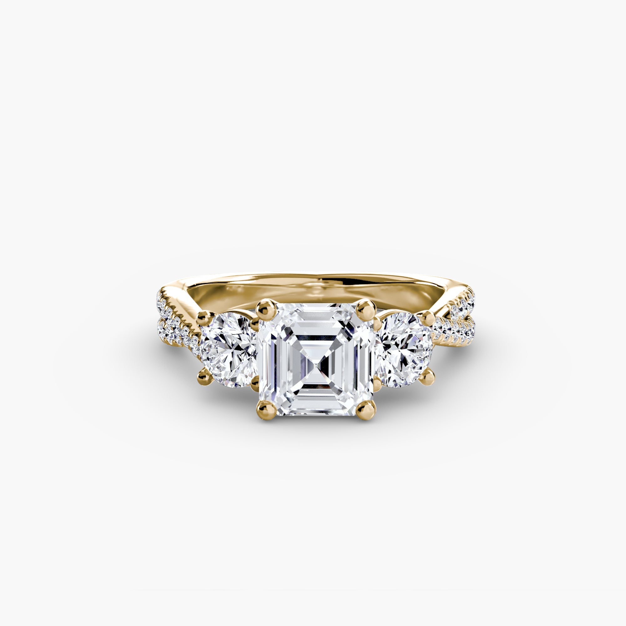 Three-Stone with Pavé Band 2 EclectiCarat