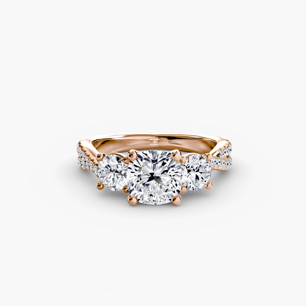 Three-Stone with Pavé Band 2 EclectiCarat