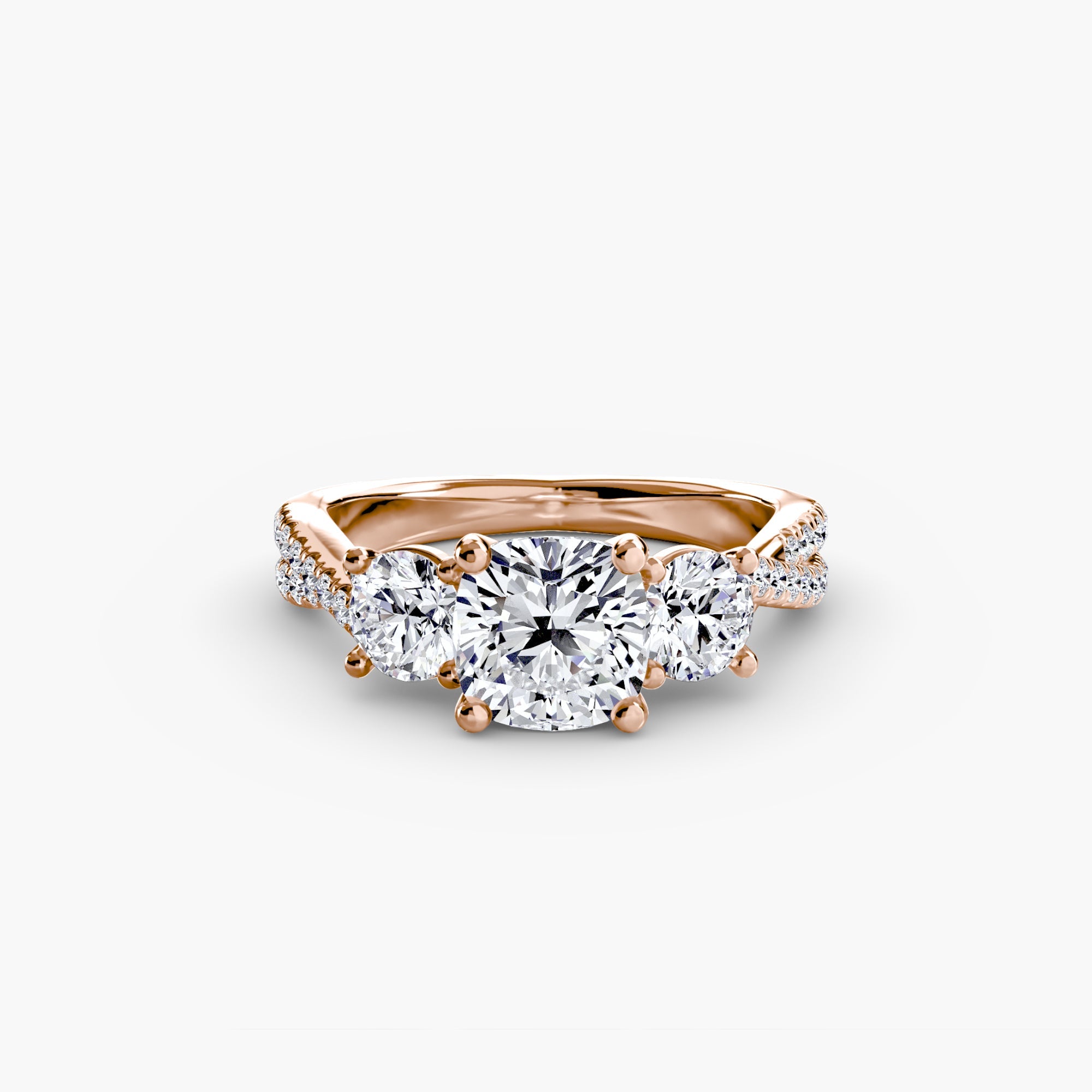Three-Stone with Pavé Band 2 EclectiCarat