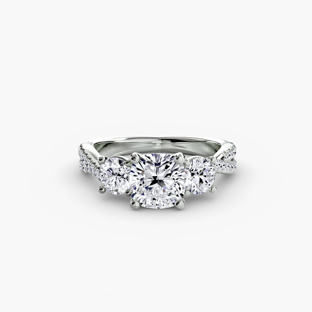 Three-Stone with Pavé Band 2 EclectiCarat