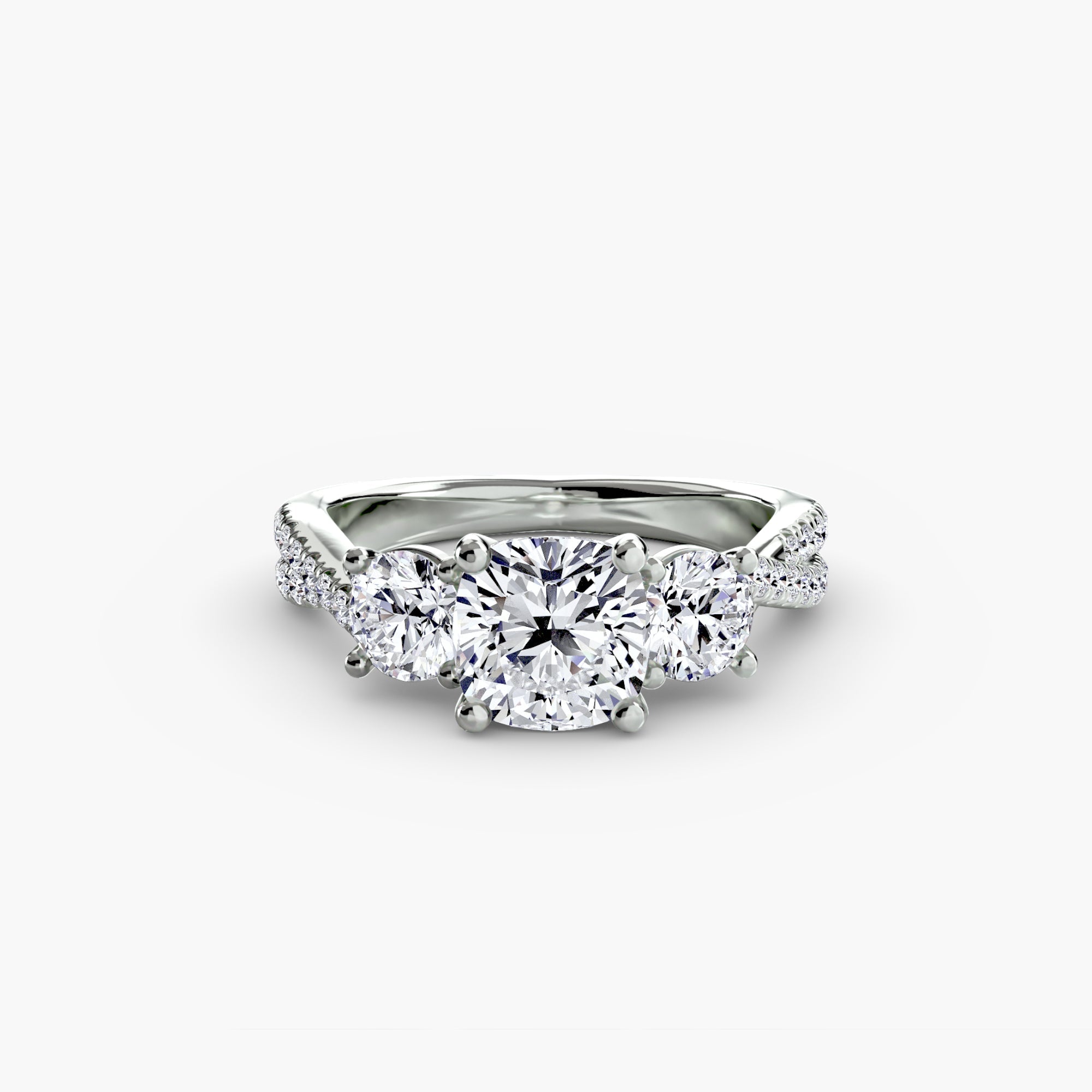 Three-Stone with Pavé Band 2 EclectiCarat