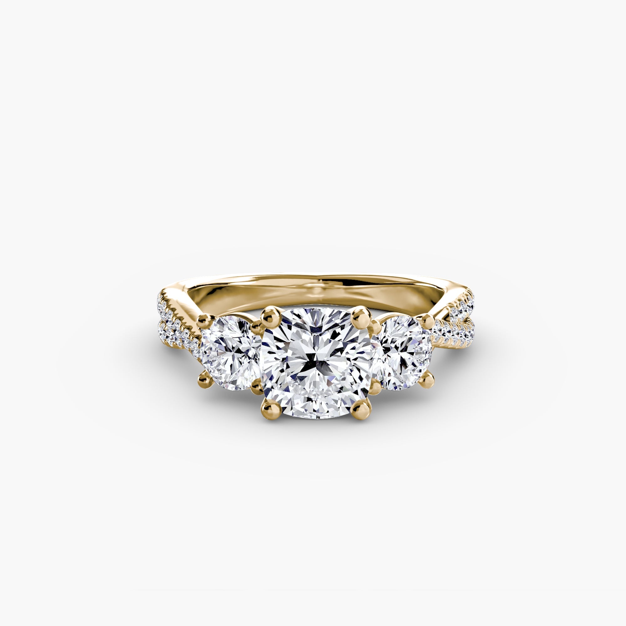 Three-Stone with Pavé Band 2 EclectiCarat