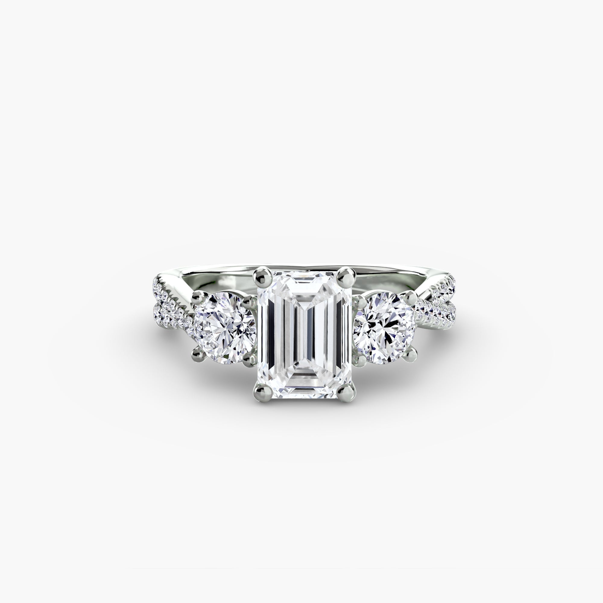 Three-Stone with Pavé Band 2 EclectiCarat