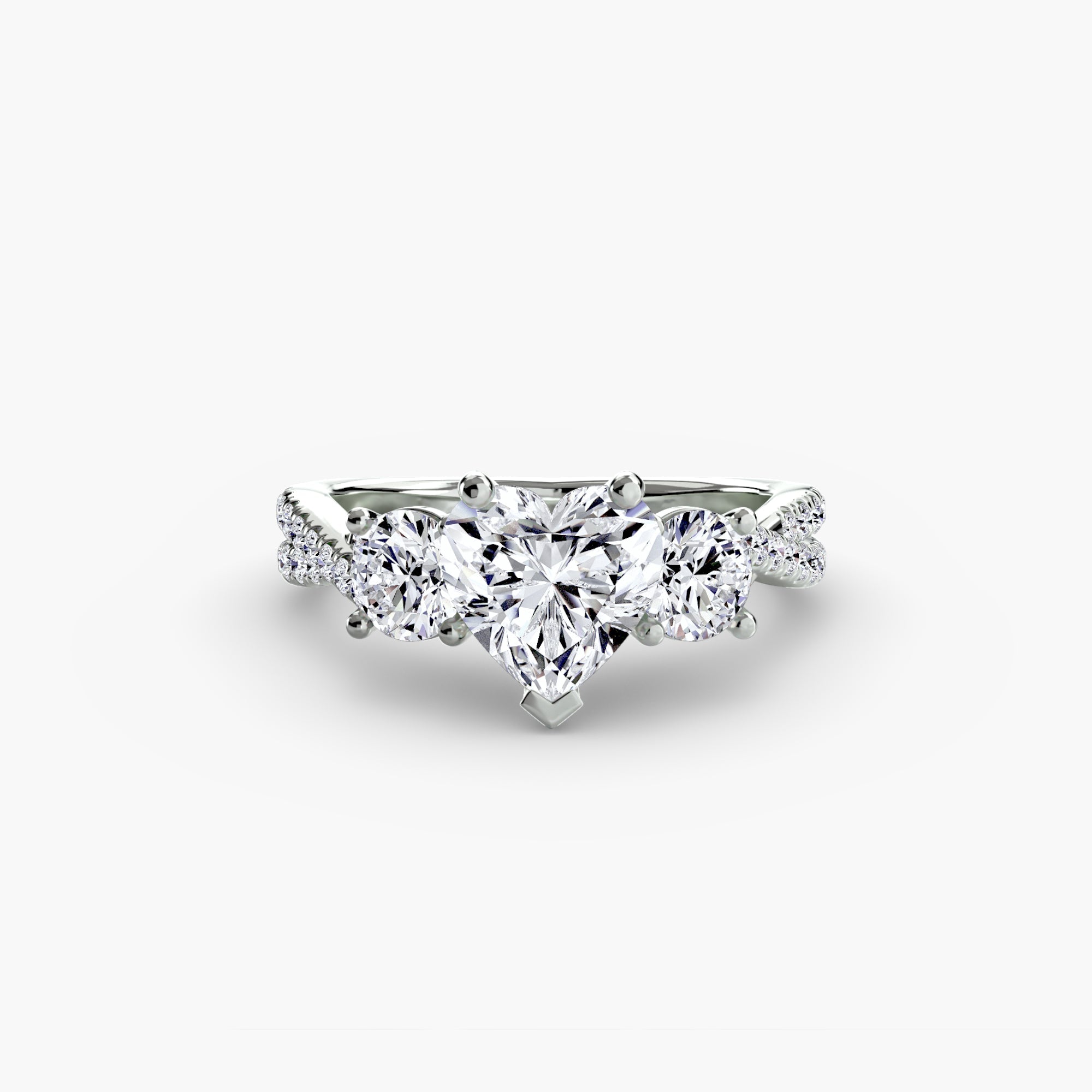 Three-Stone with Pavé Band 2 EclectiCarat