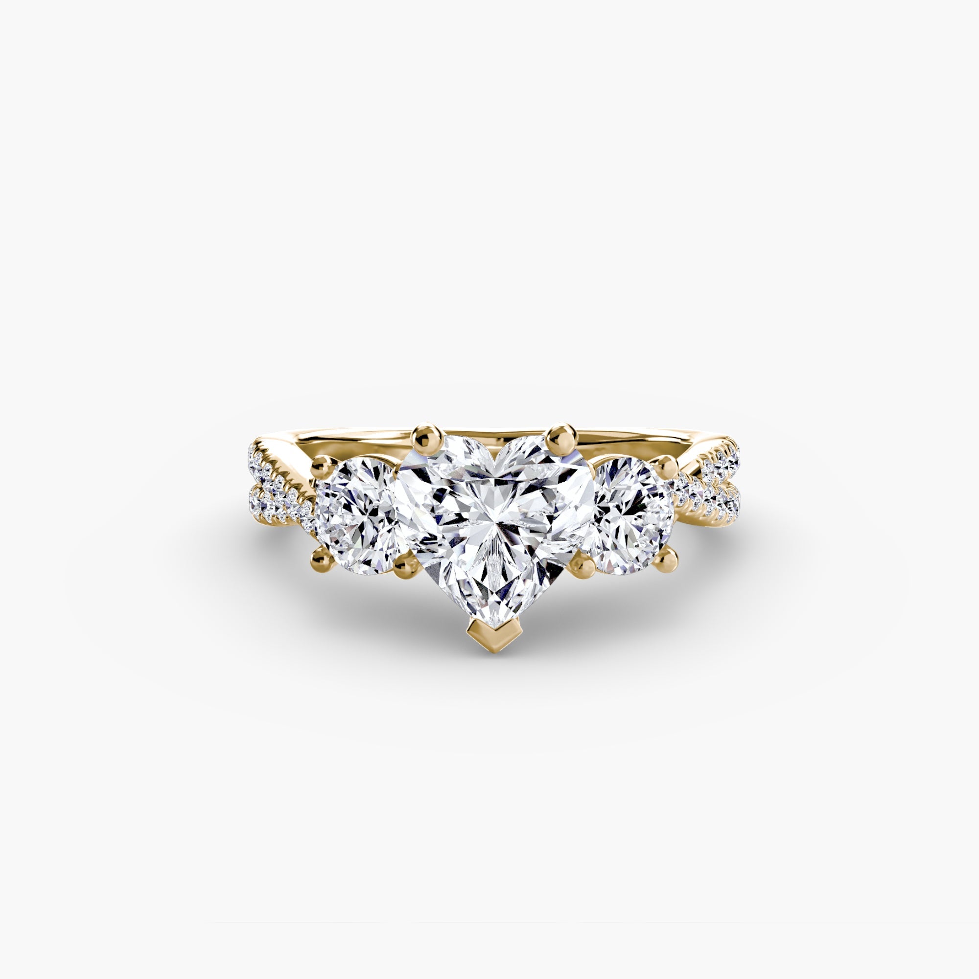 Three-Stone with Pavé Band 2 EclectiCarat