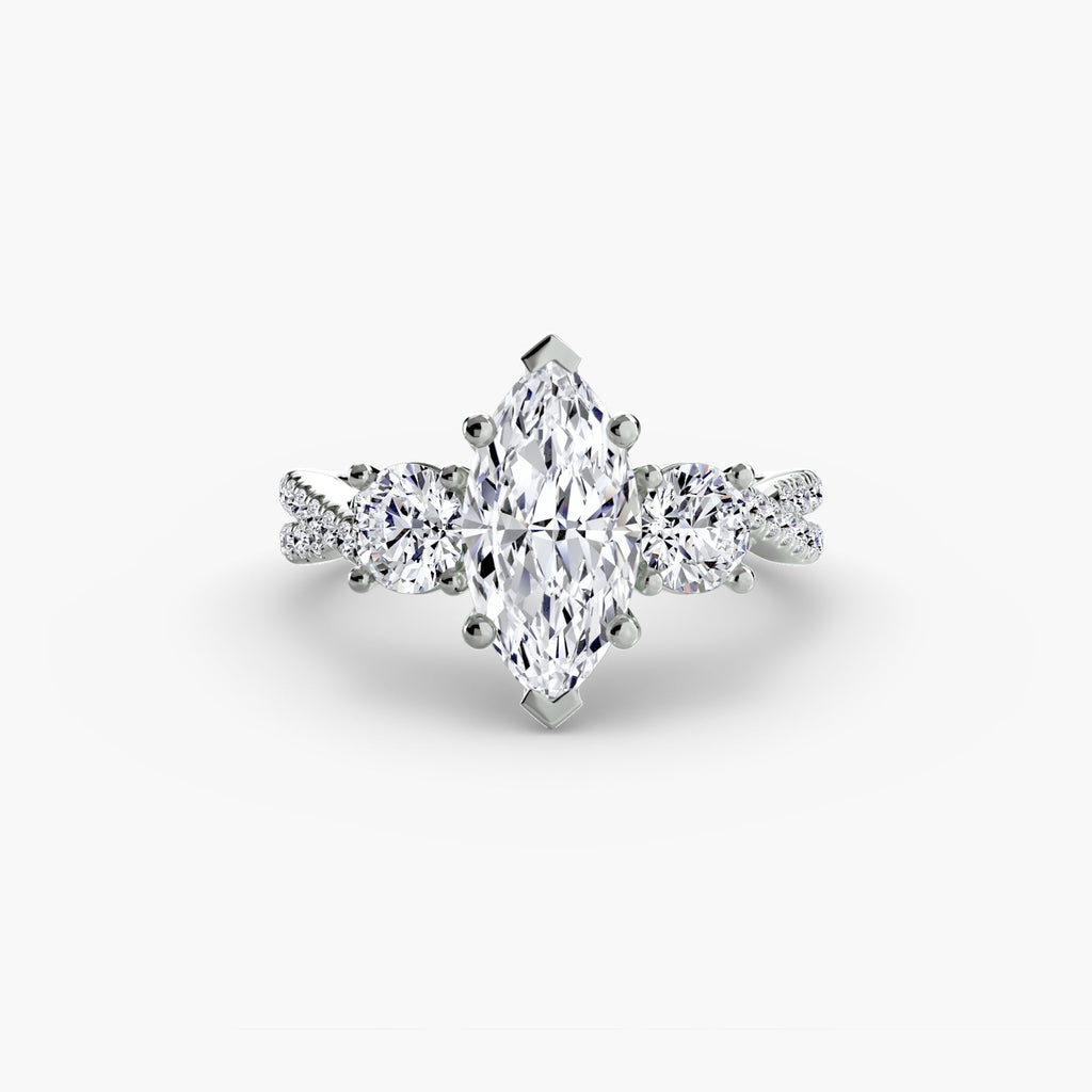 Three-Stone with Pavé Band 2 EclectiCarat