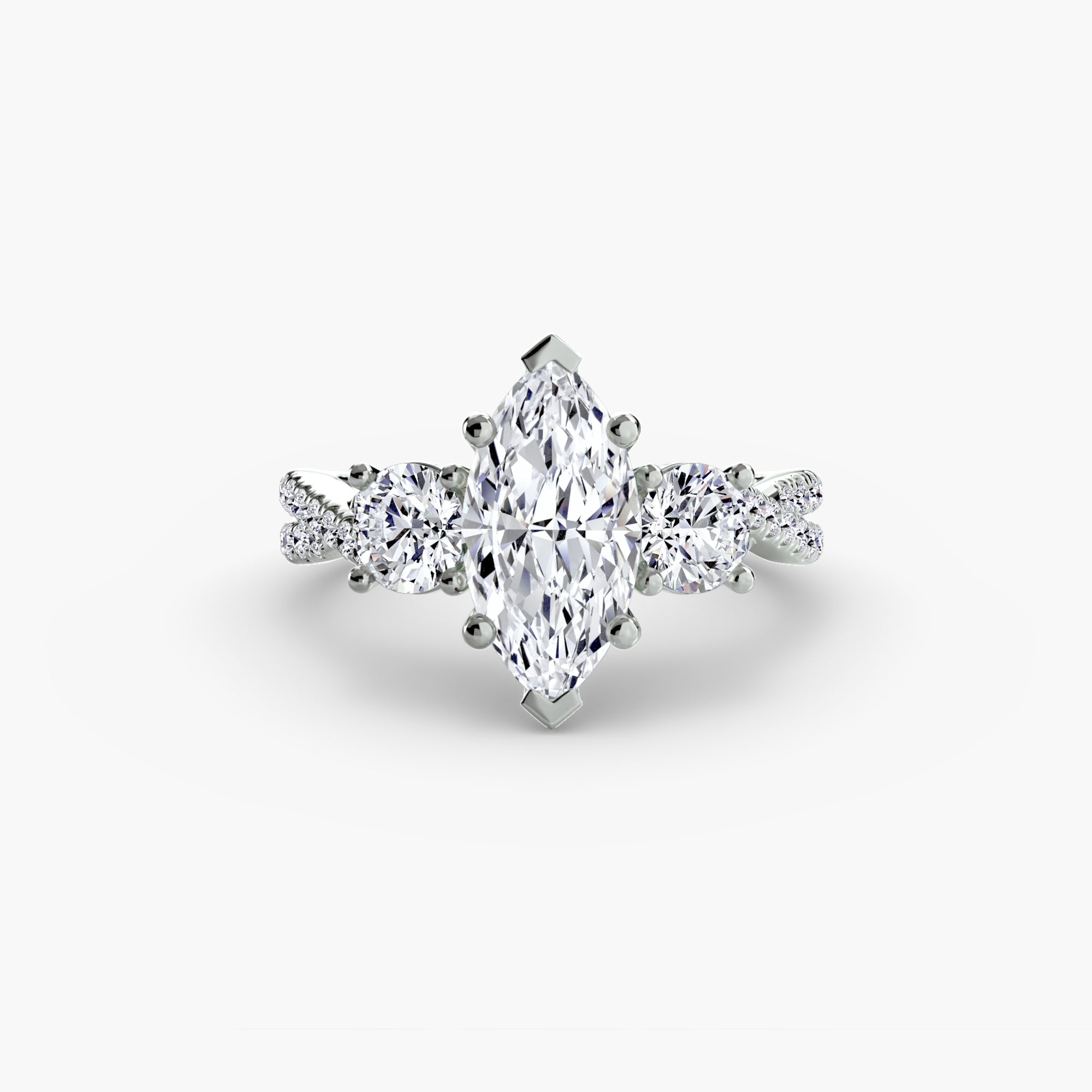 Three-Stone with Pavé Band 2 EclectiCarat