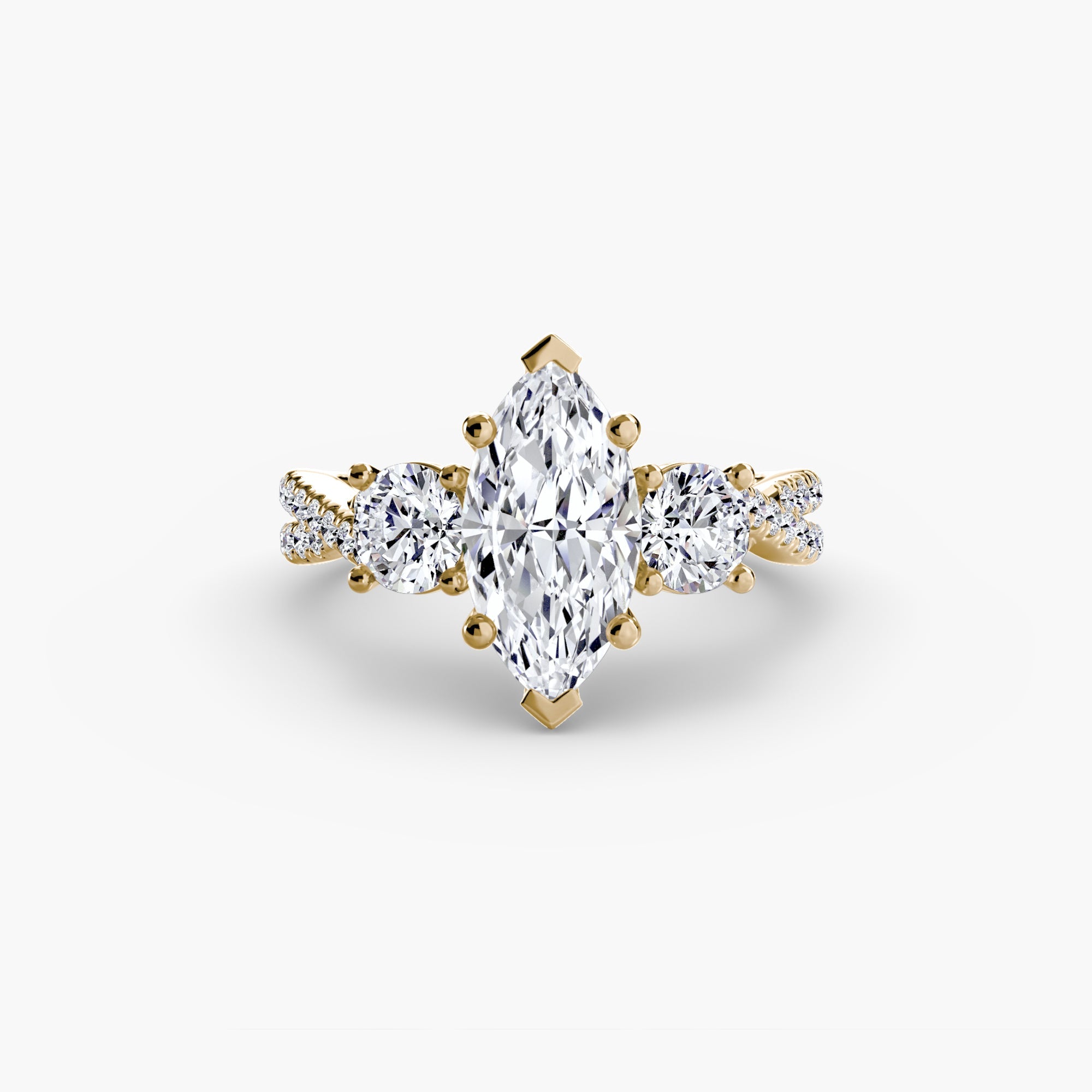 Three-Stone with Pavé Band 2 EclectiCarat