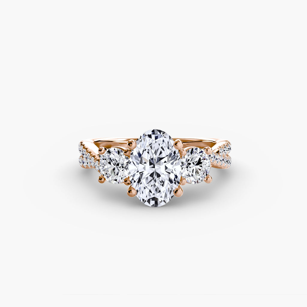 Three-Stone with Pavé Band 2 EclectiCarat