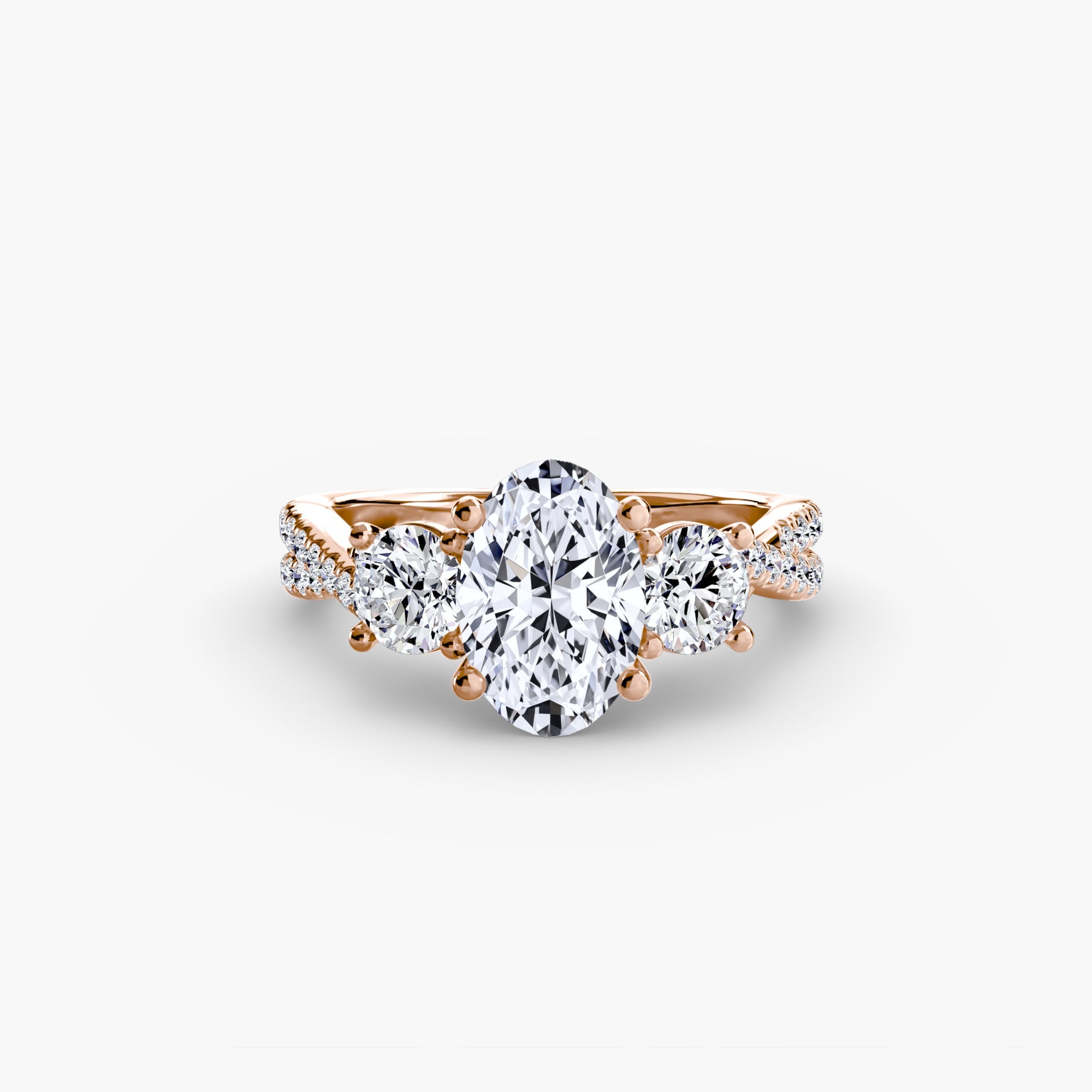 Three-Stone with Pavé Band 2 EclectiCarat