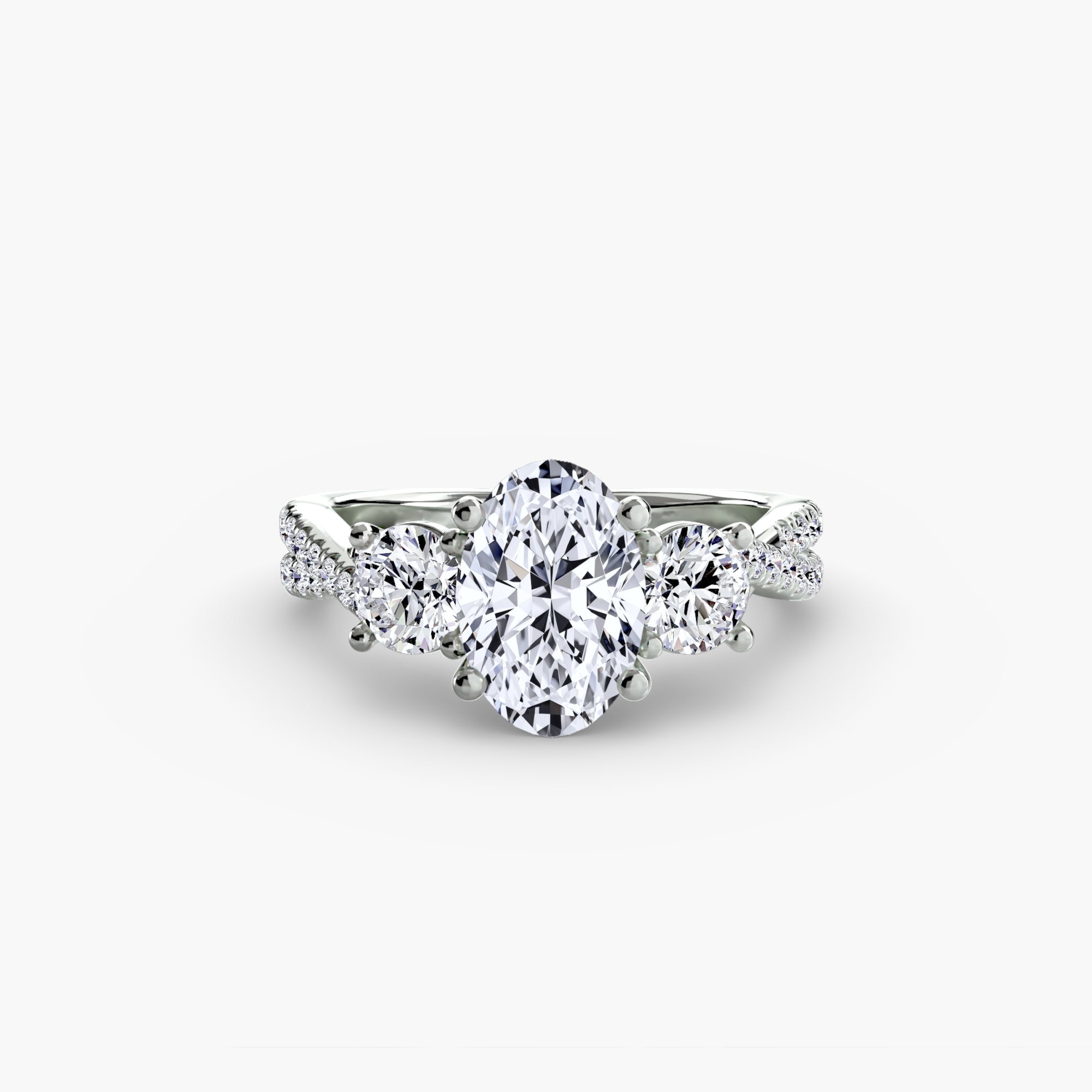 Three-Stone with Pavé Band 2 EclectiCarat